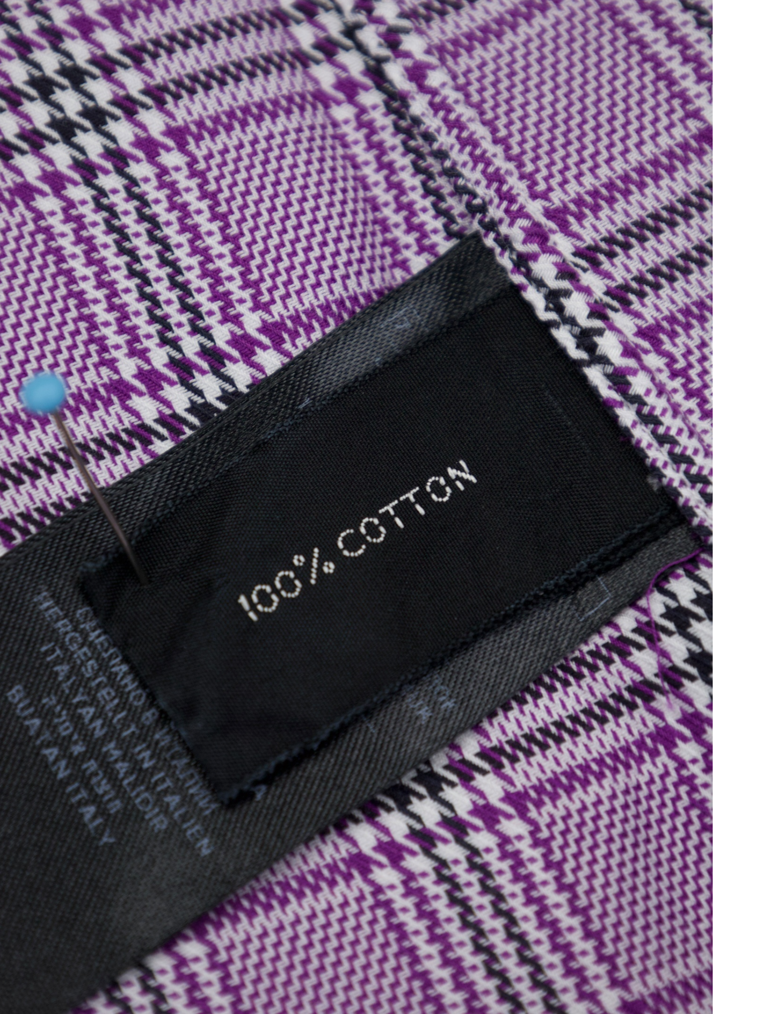 Tom Ford Lilac Cotton Prince of Wales Check Shirt