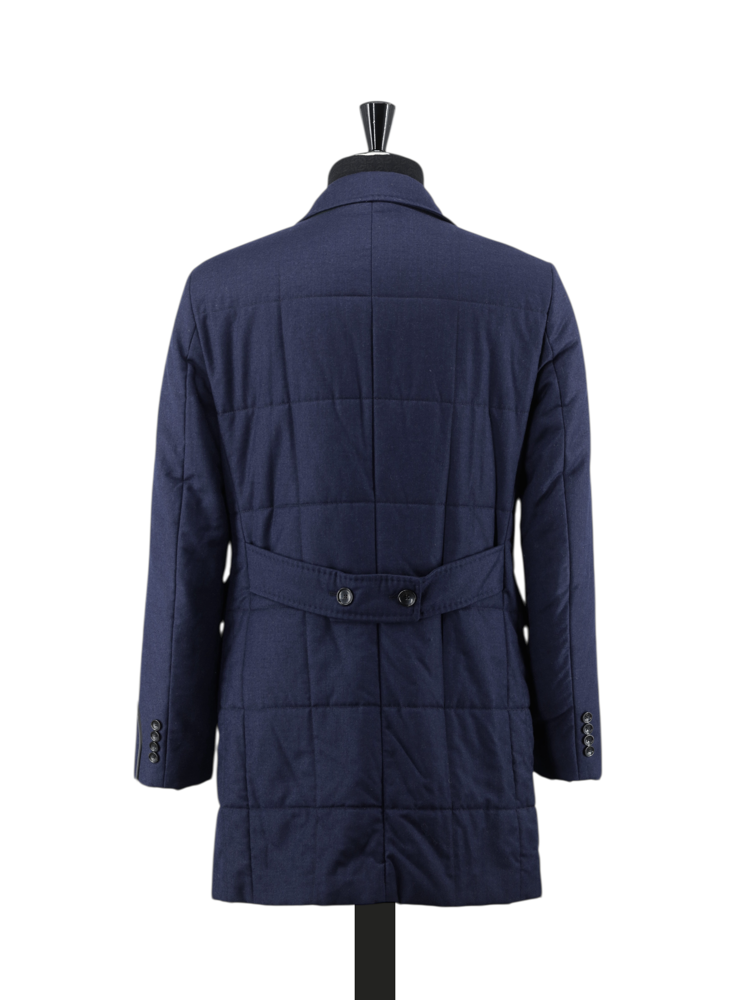 Montecore Navy Wool & Silk Rain System Padded Overcoat