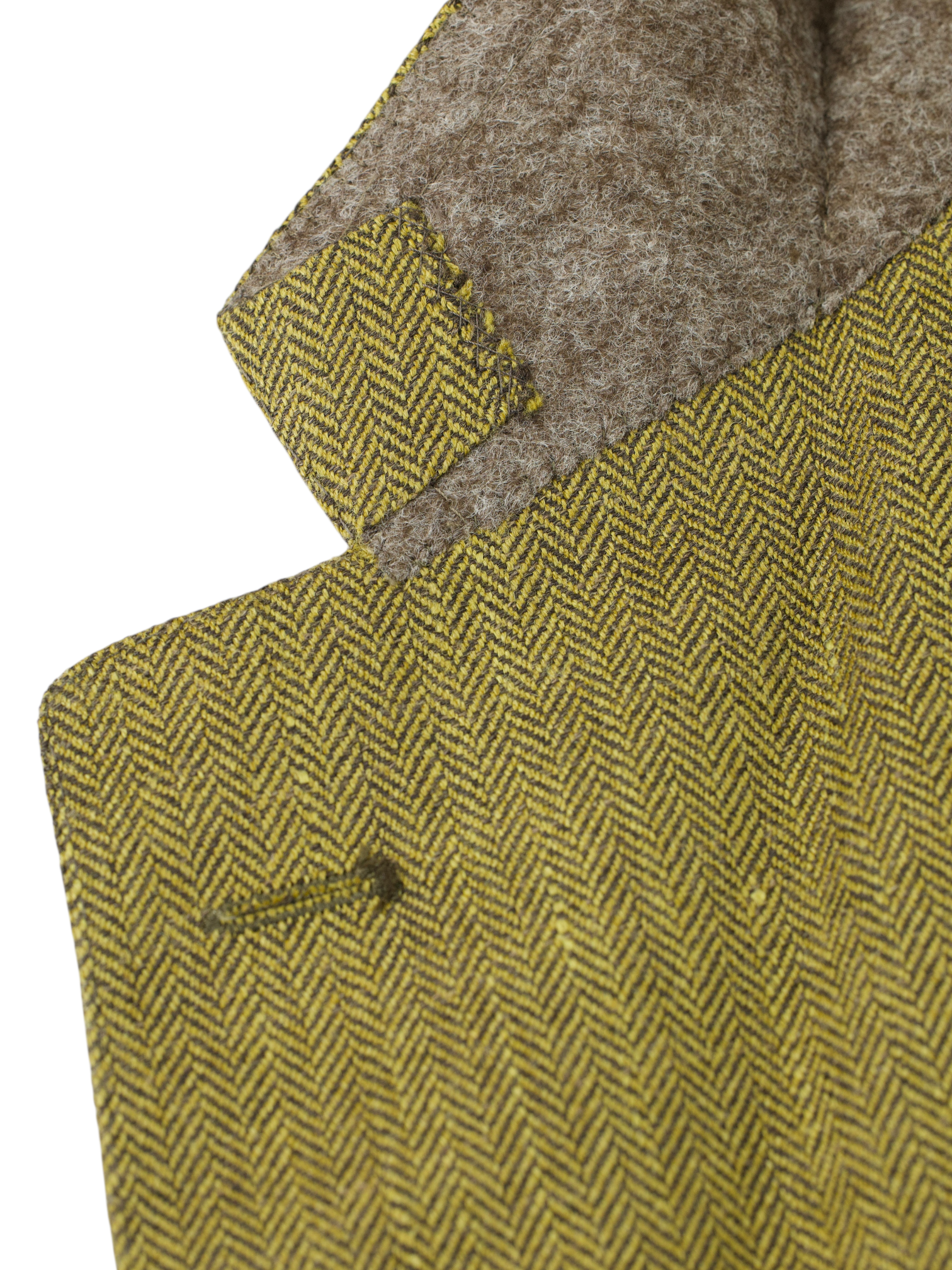 Caruso Gold Wool, Silk & Linen Herringbone Jacket