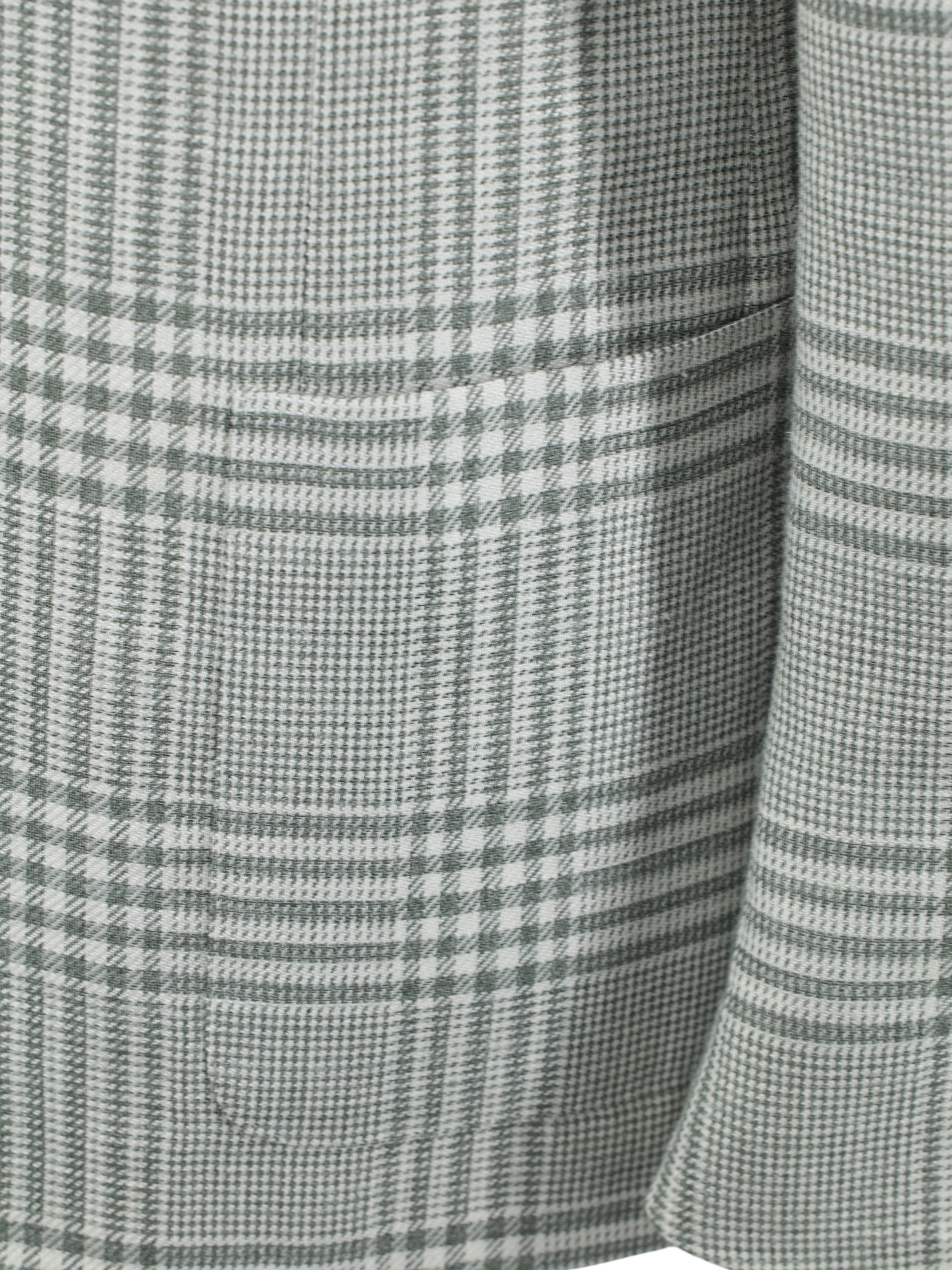 Corneliani Muted Green Wool, Silk & Linen Glenplaid Jacket
