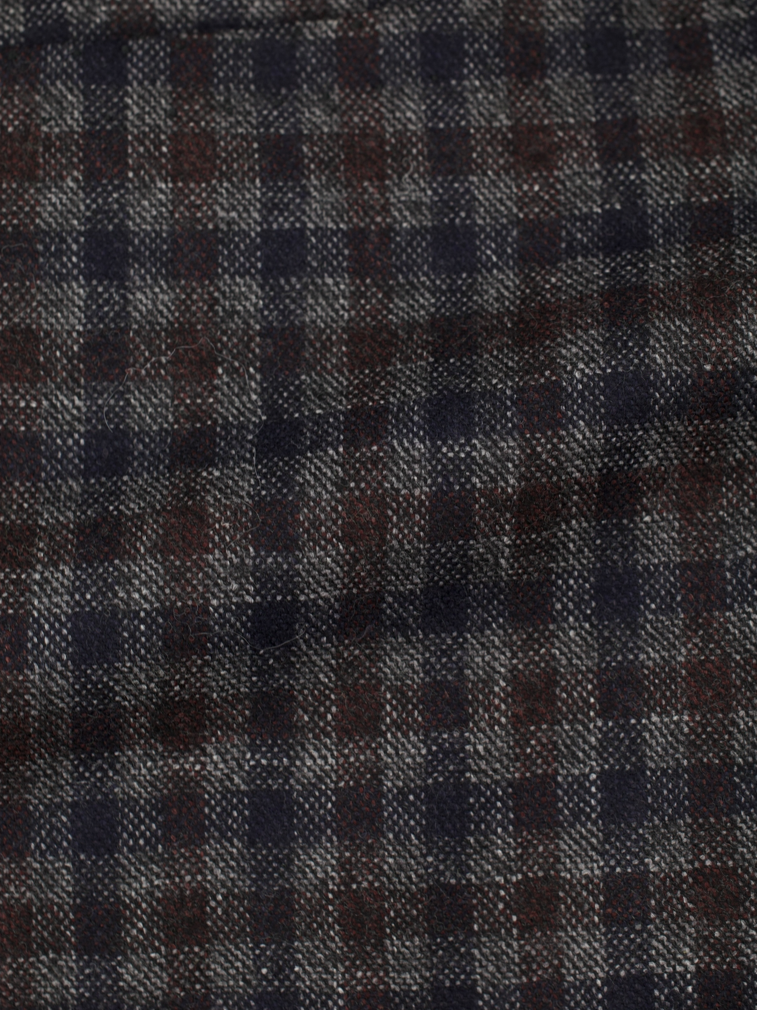 Cesare Attolini Brown & Blue Wool, Silk & Linen Gingham Check Jacket