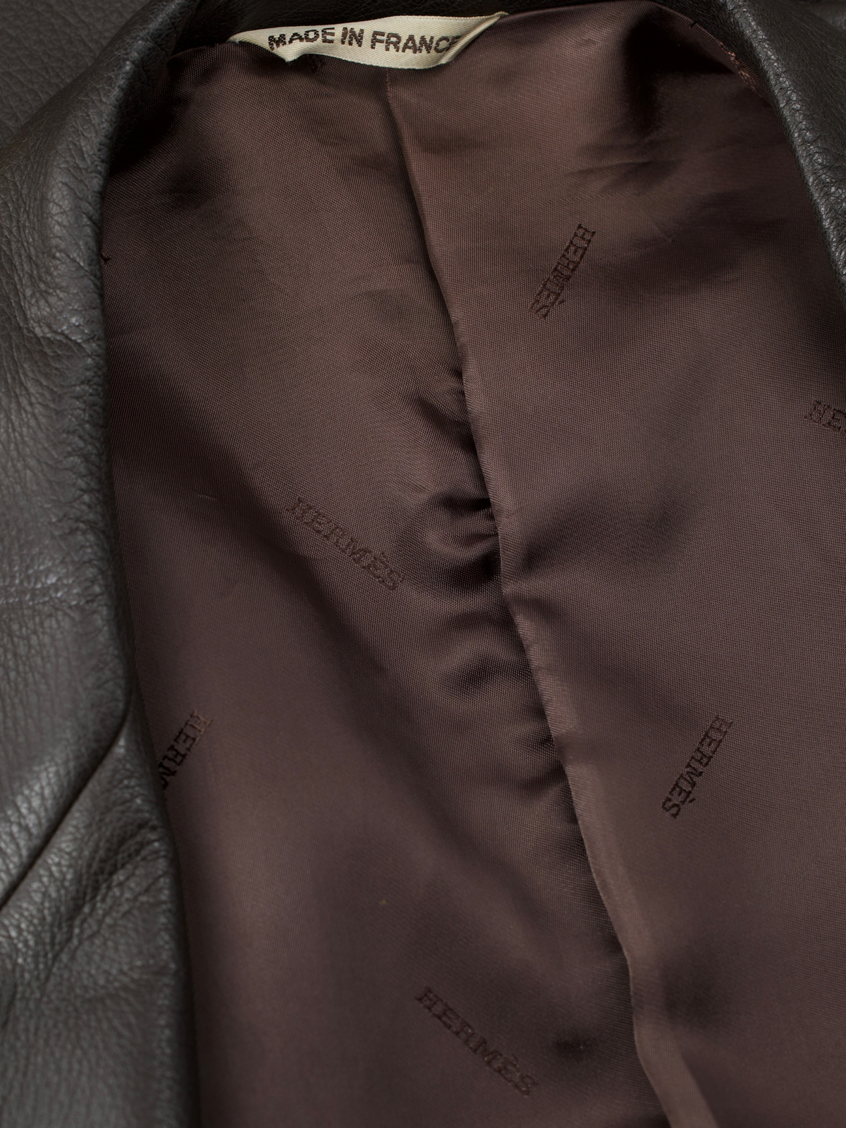 Hermès Dark Brown Deerskin Leather Jacket