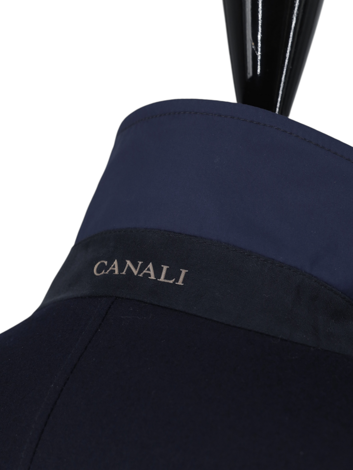 Canali Dark Blue Reversible Storm System Wool & Softshell Carcoat