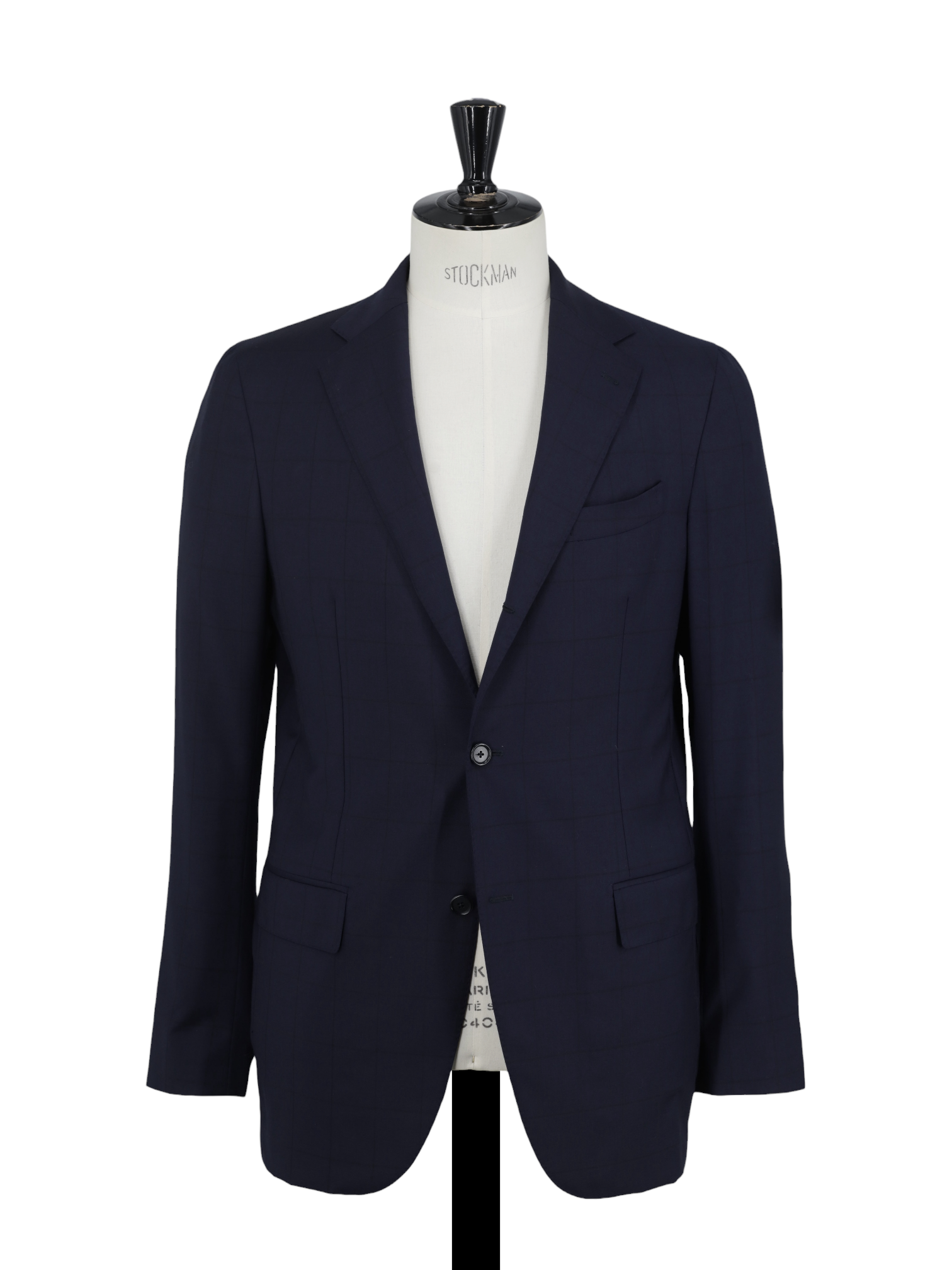 E. Formicola Navy Fine-Wool Shadow-Windowpane Suit