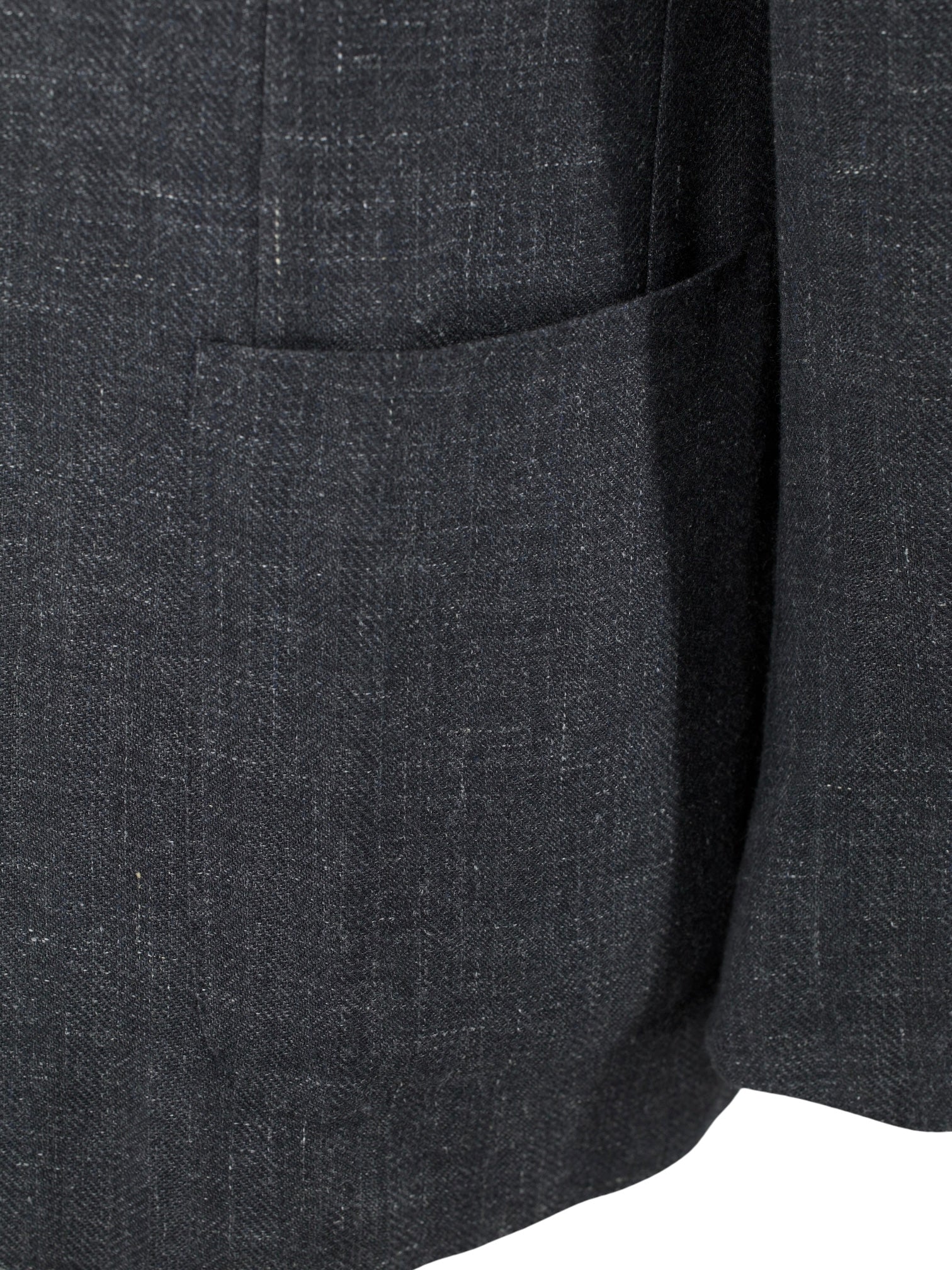 Ermenegildo Zegna Grey Cashmere, Silk & True Hemp Herringbone Milano Easy Jacket