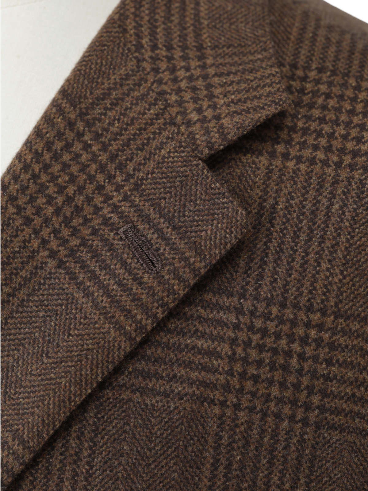 Kiton Brown Pure Plushy-Cashmere Prince of Wales Winter Suit