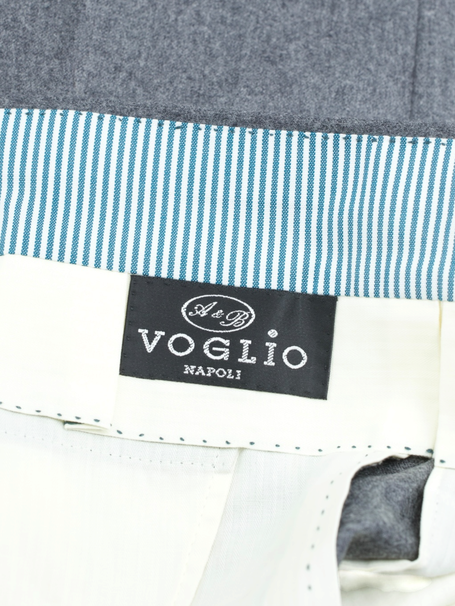 Sartoria Voglio Grey Wool-Flannel "Caccioppoli" Sartorial Trousers