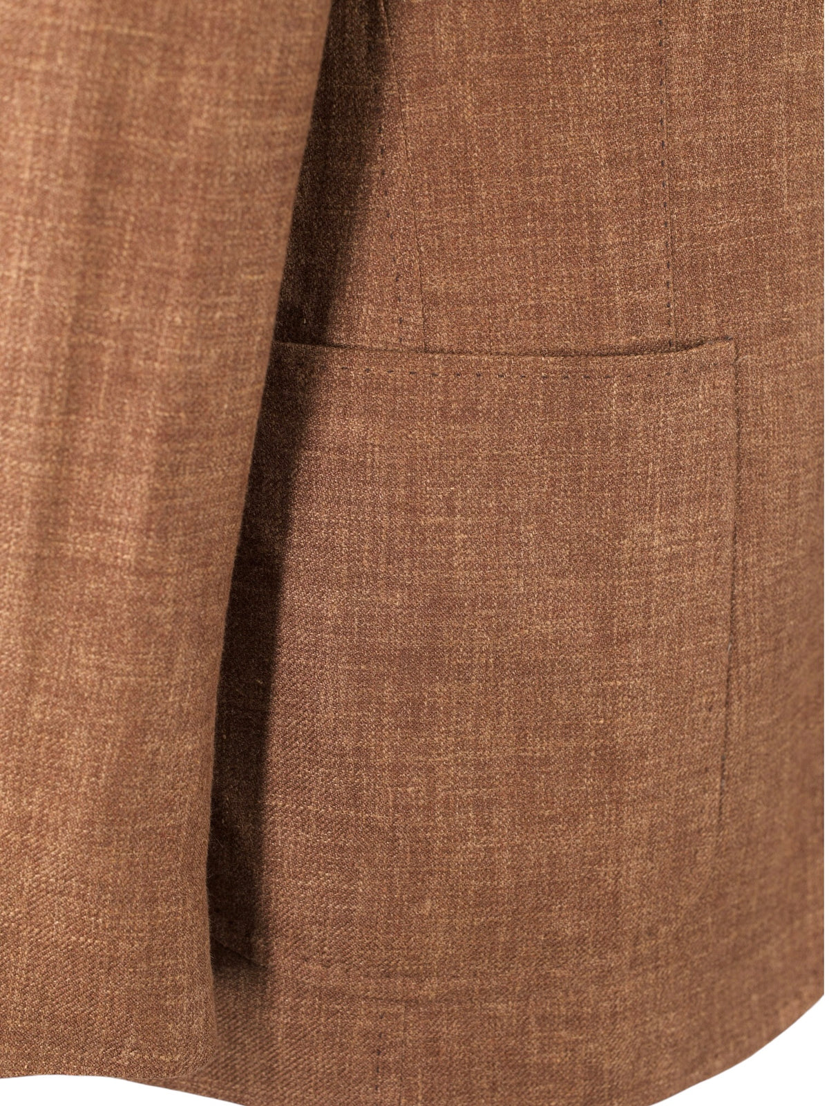 Rubinacci Tobacco Brown Silk, Linen & Wool Unconstructed Jacket