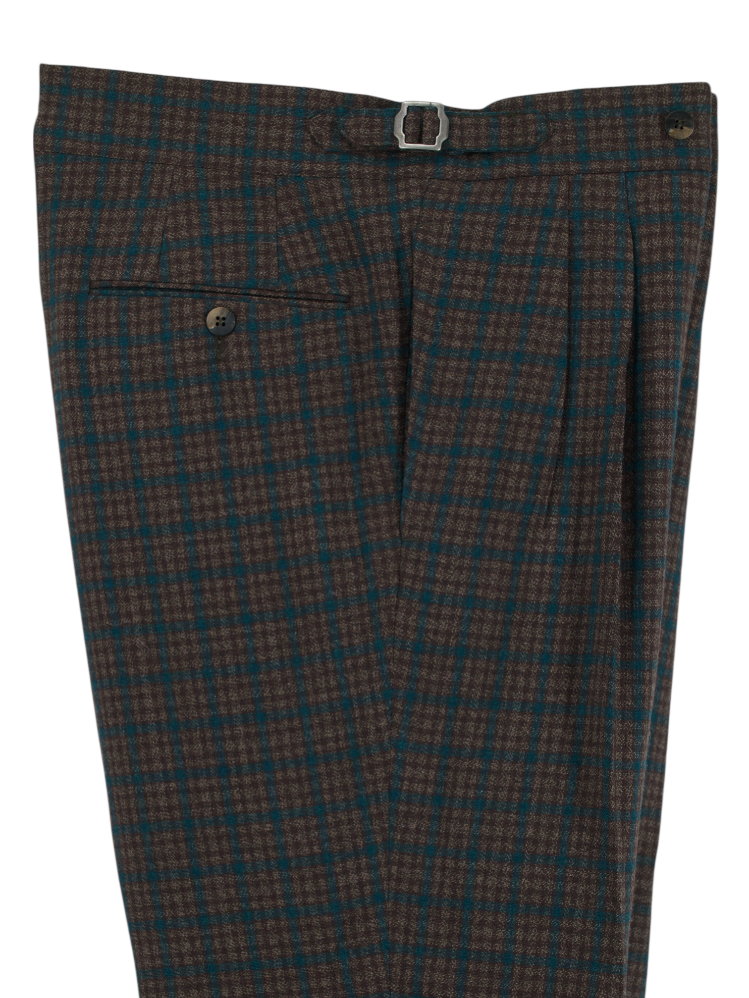 Stile Latino Brown & Petrol Tweed Wool Trousers