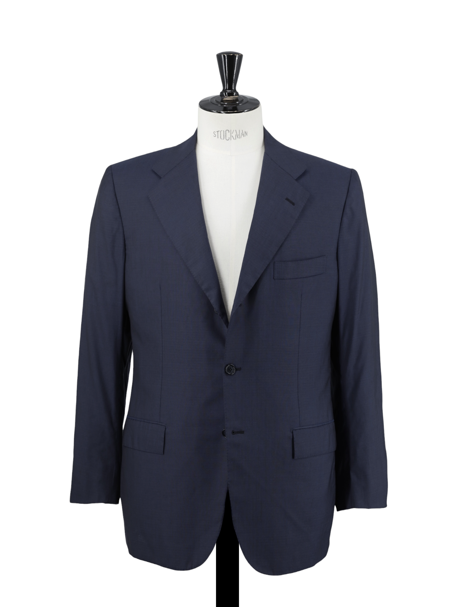 Kiton Dark Blue Wool & Mohair Basket-Weave Summer Suit