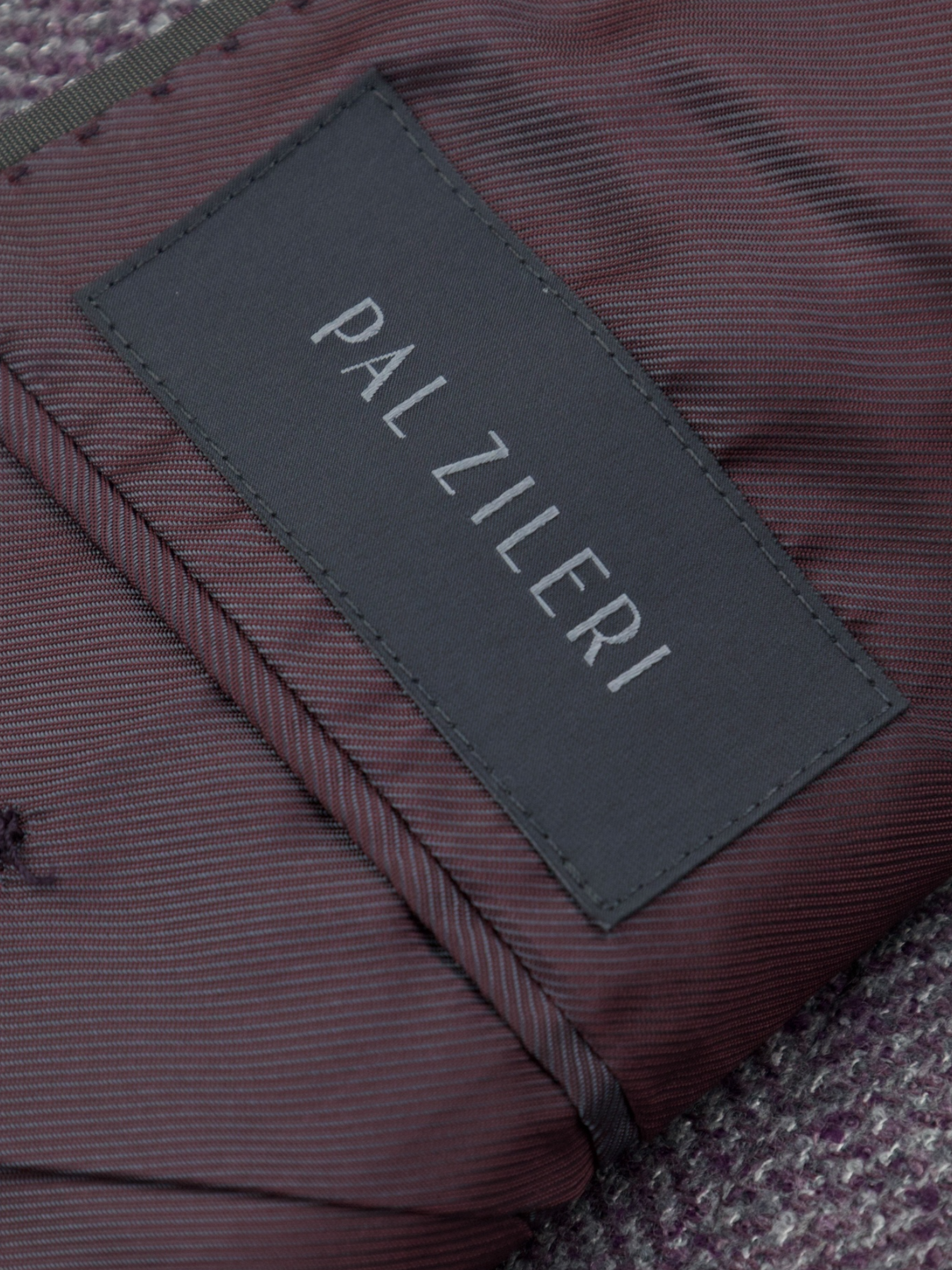 Pal Zileri Soft Purple Wool, Silk & Cashmere Micro-Pattern Jacket