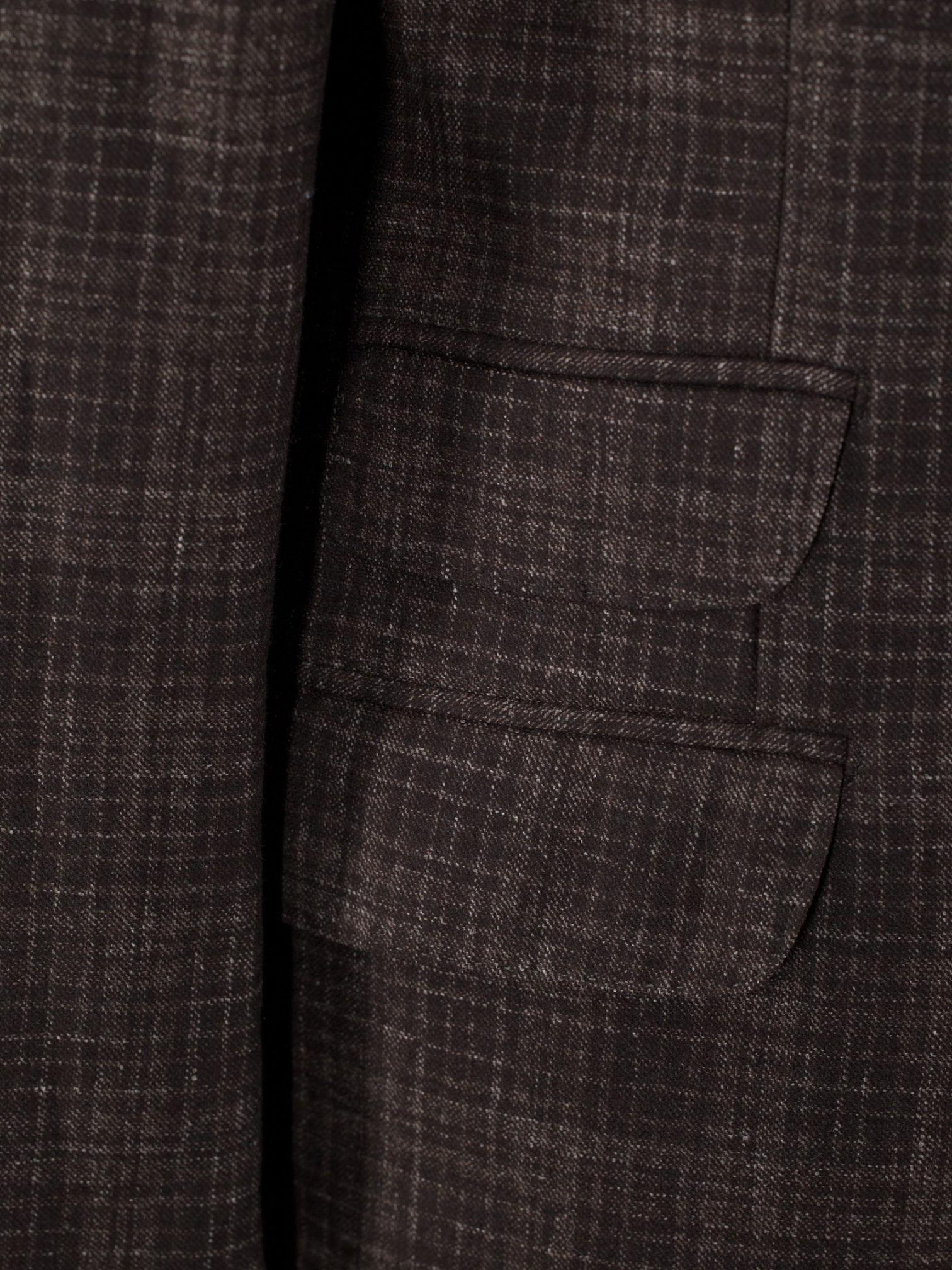 Brunello Cucinelli Dark Brown Wool, Silk, Linen & Cashmere Mélange Jacket