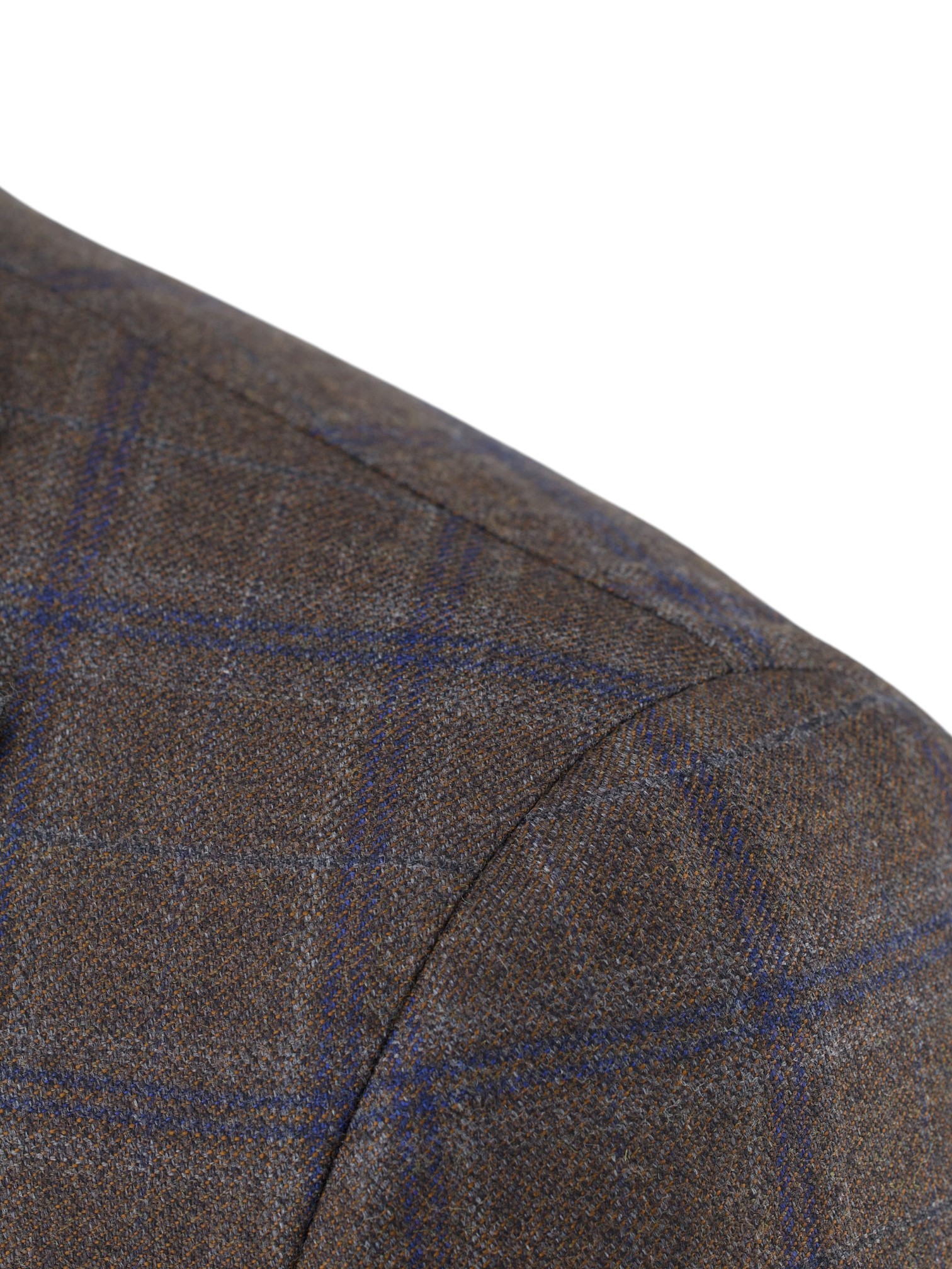 Caruso Brown & Blue Pure-Wool Windowpane Jacket