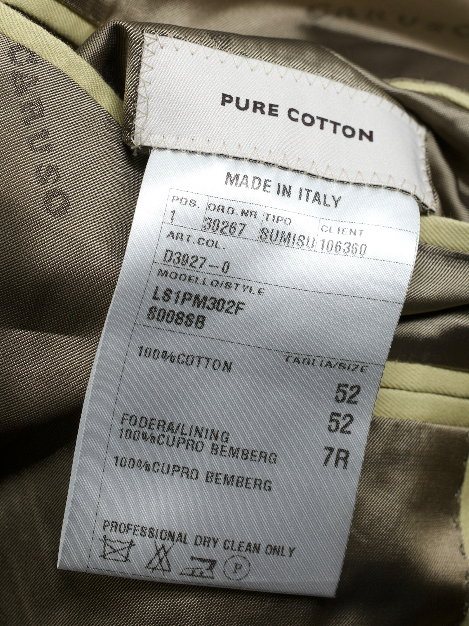 Caruso Beige-Yellow Pure Cotton-Twill Summer Suit