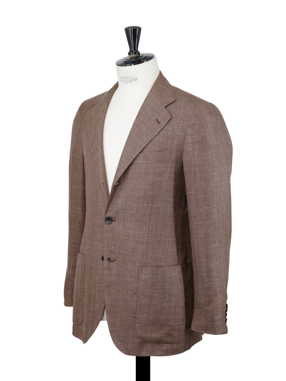 Kiton Pastel Brown Cashmere, Silk & Linen Melange Summer Jacket