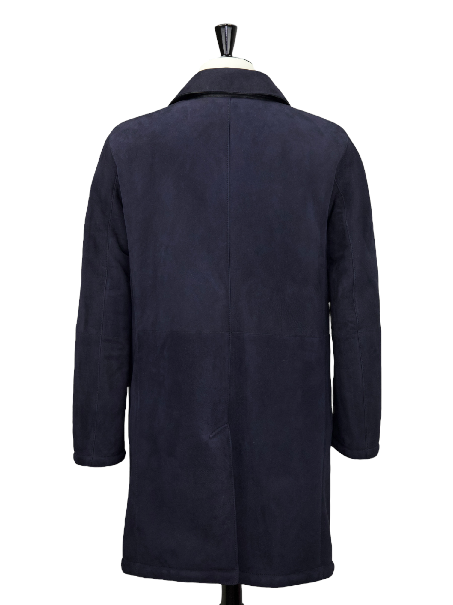 Brioni Dark Blue Lambskin Shearling Carcoat