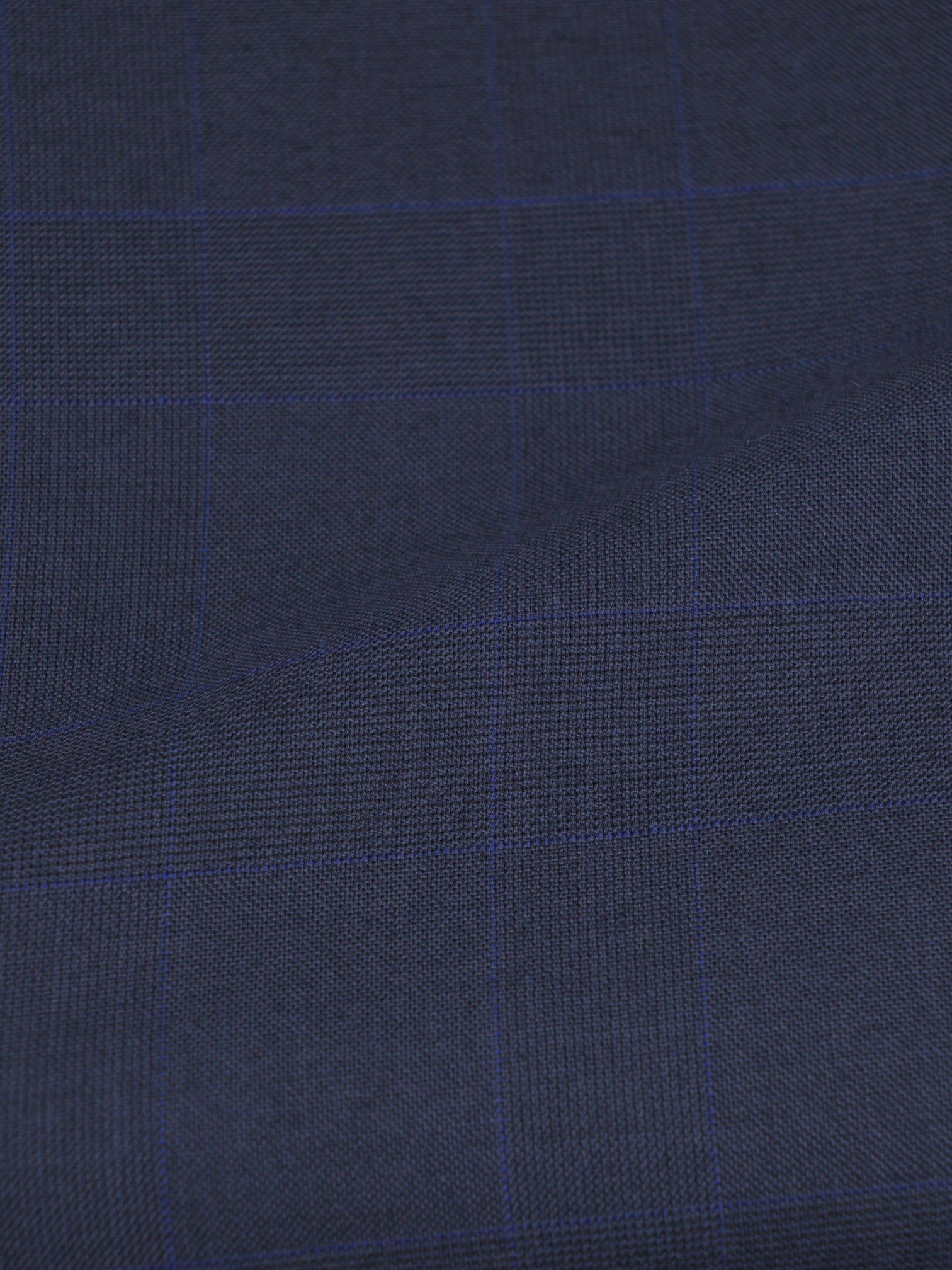 Caruso Dark Blue Fine-Wool Glenplaid Lungo Suit