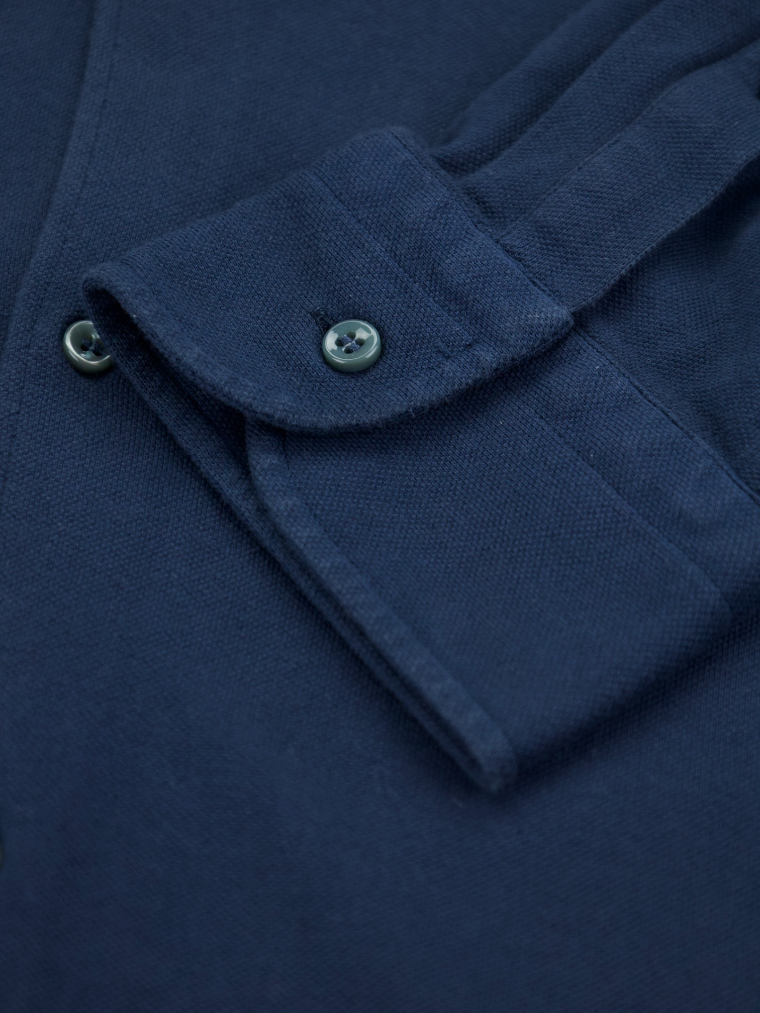 Loro Piana Navy Piqué Knitted Cotton Shirt