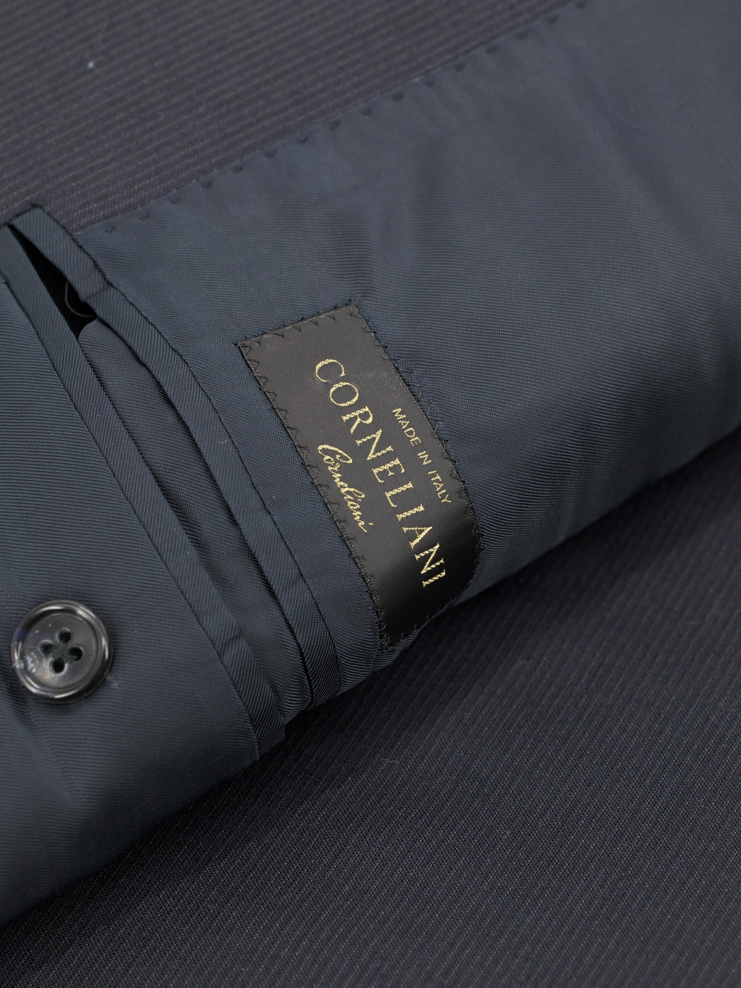 Corneliani Navy Super 120's Virgin Wool Micro-Pinstripe Suit