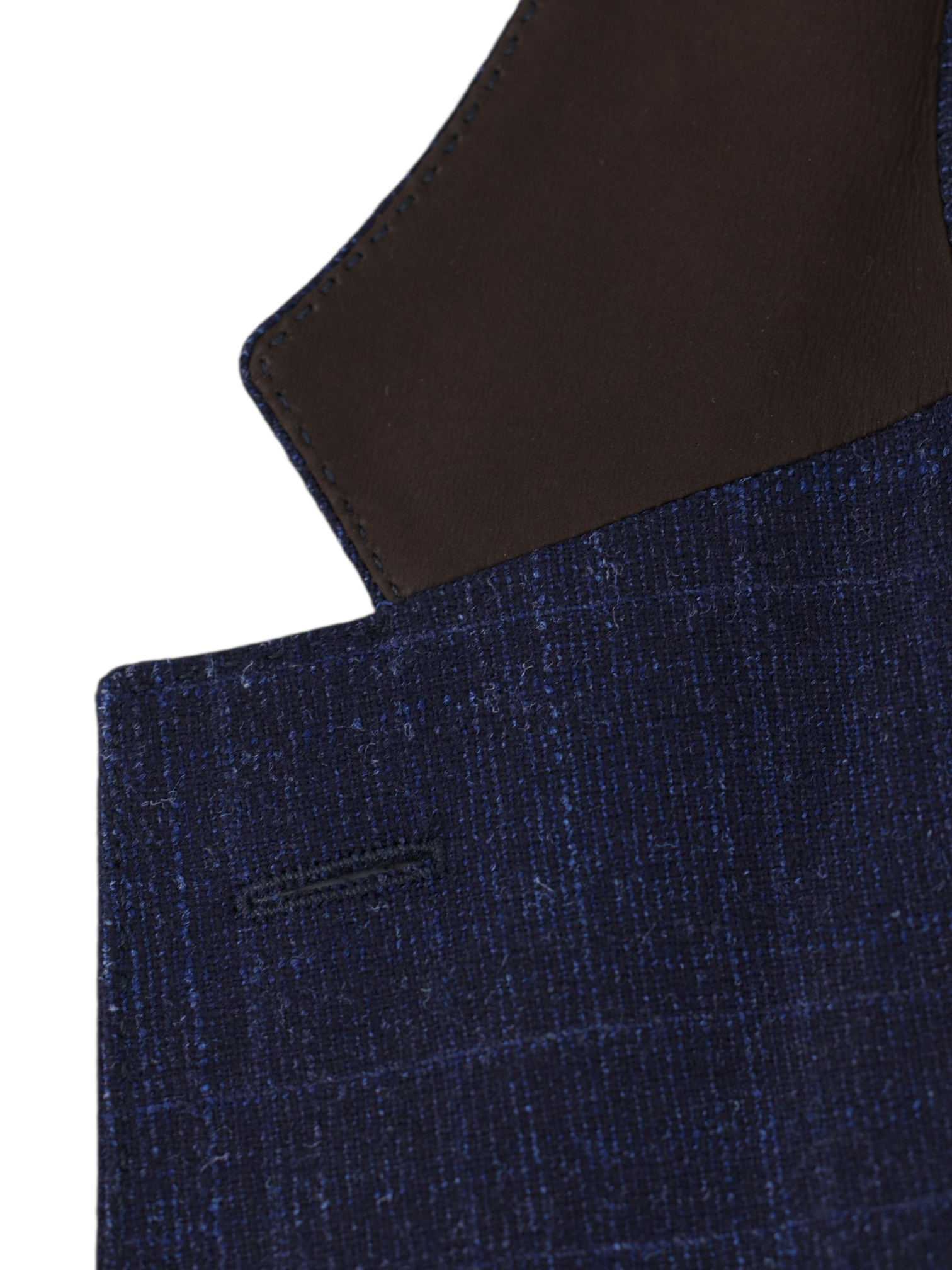 Ermenegildo Zegna Dark Blue Wool, Silk & Cashmere Melange Check Jacket