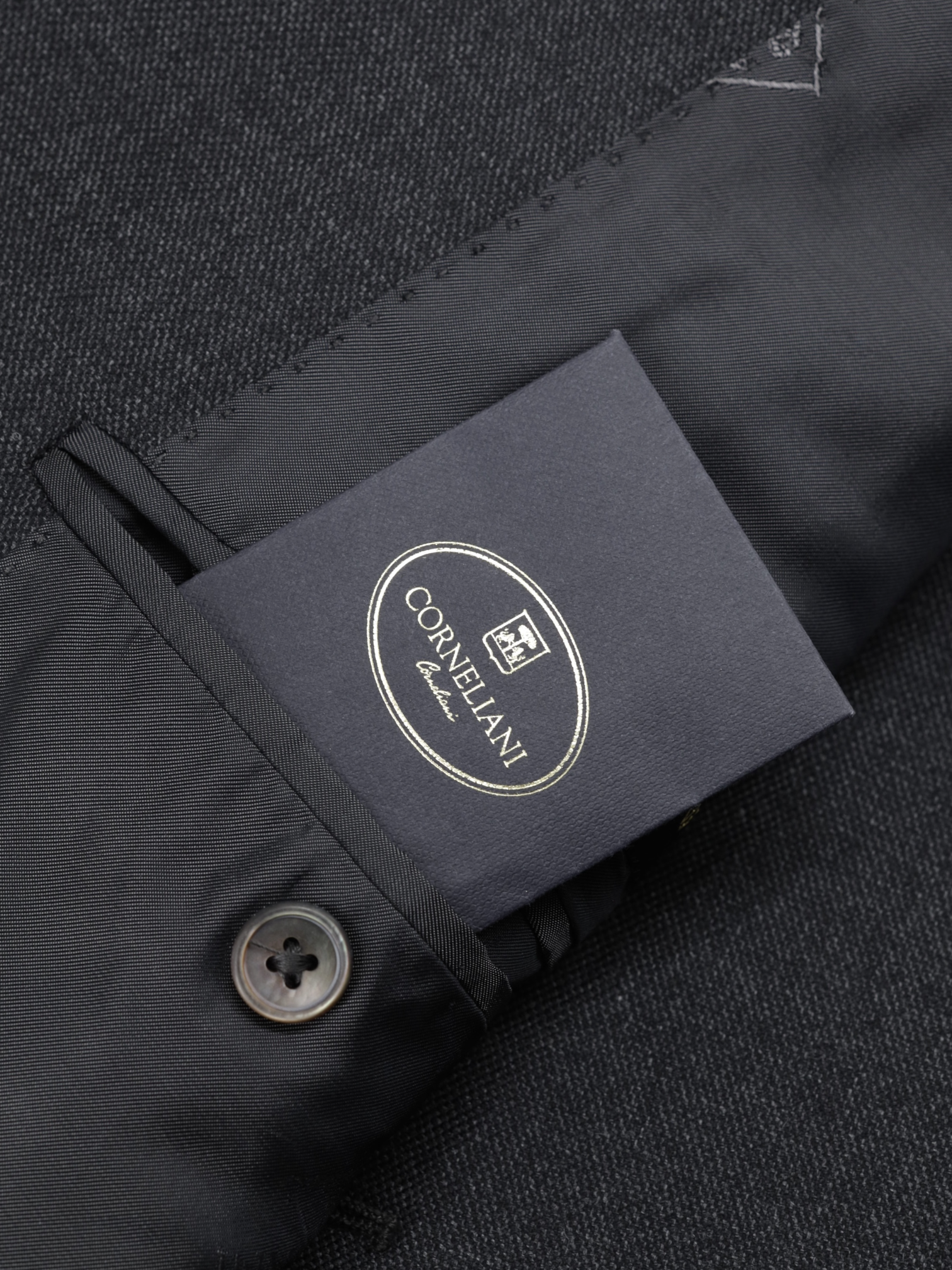 Corneliani Dark Grey Gabardine-Wool Twill Leader Suit