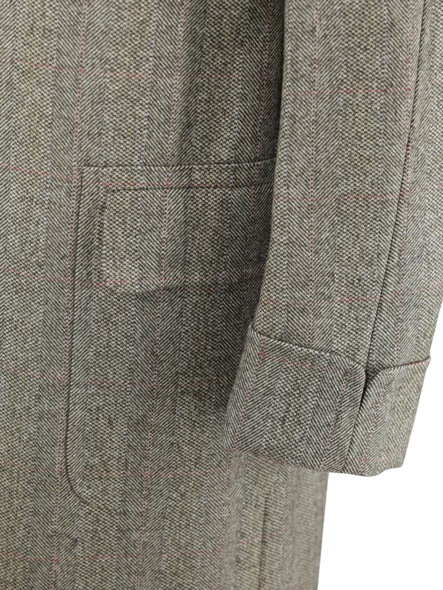 Canali Brown & Multicolor Pure Wool British-Style Covert Coat