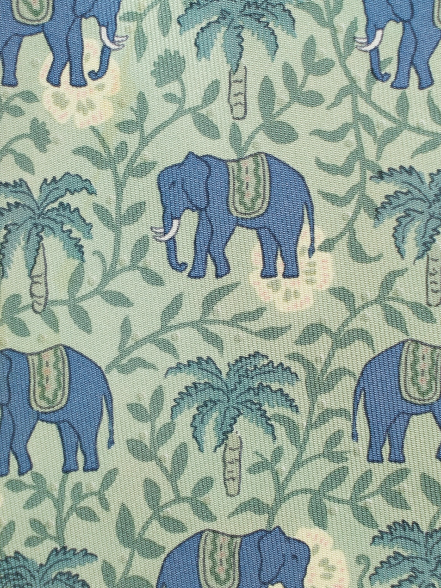Hermès Sage Green Silk Elephant Pattern Tie