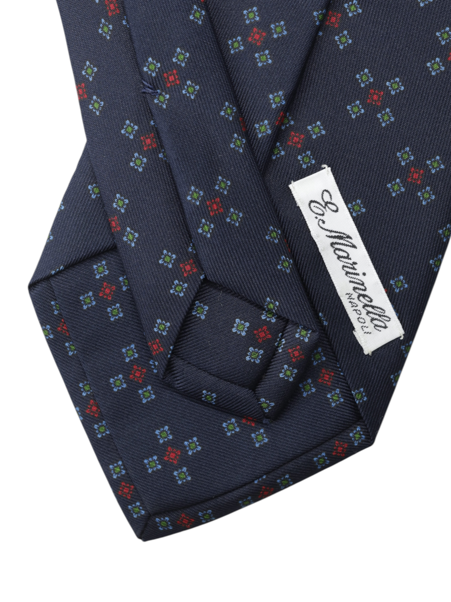 E.Marinella Navy, Green & Red Silk Vintage-Pattern Tie