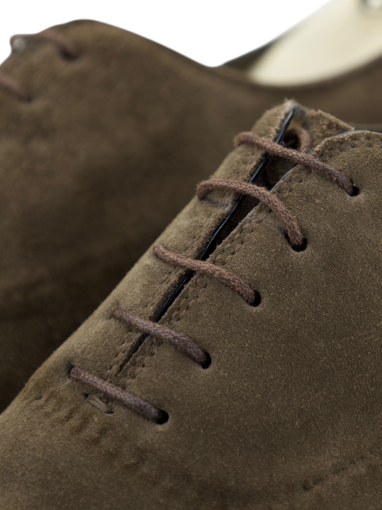 Bontoni Taupe Norvegese Vittorio Suede Wholecut Oxford Lace-Ups