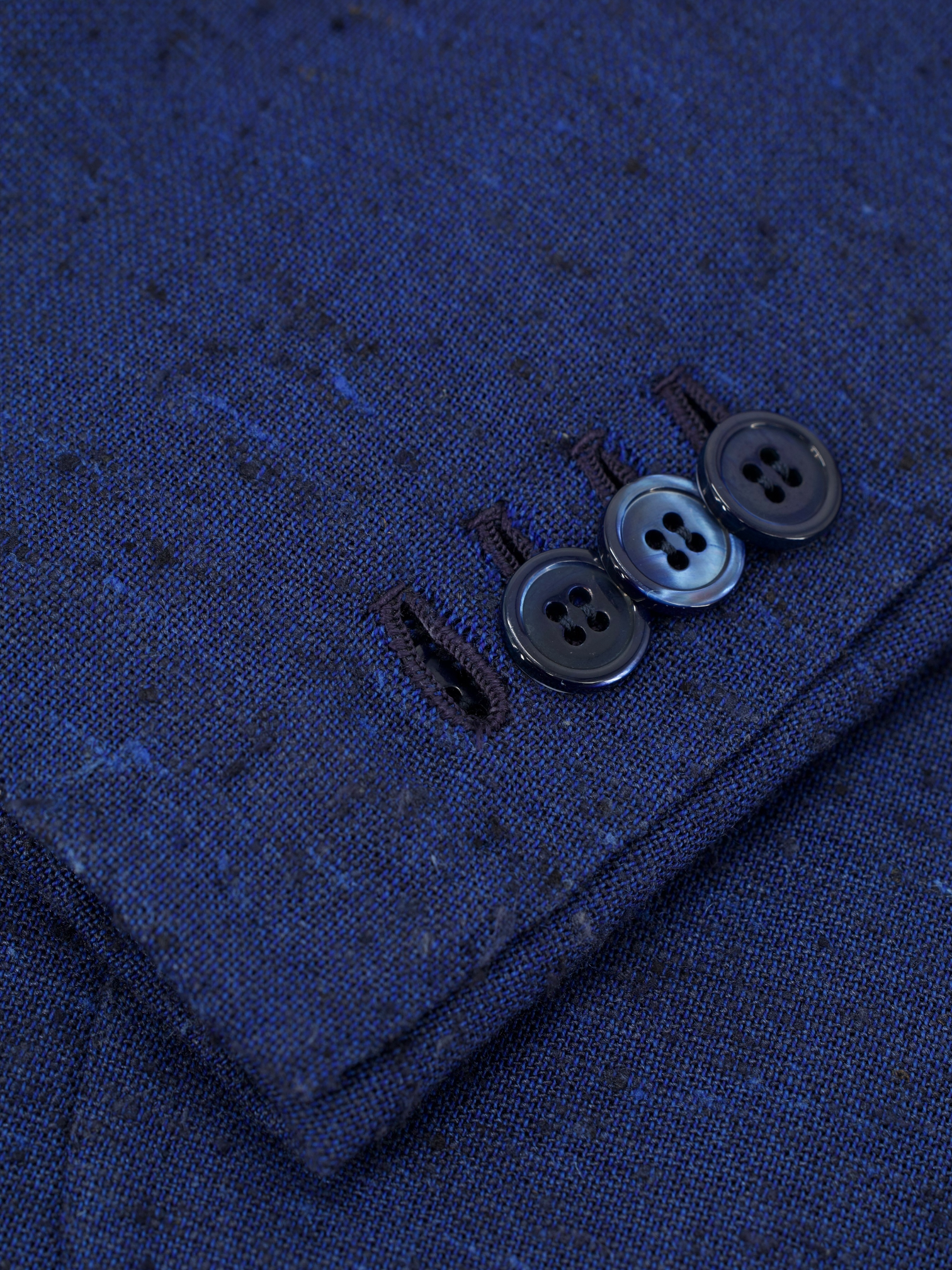 Orazio Luciano Azure Blue Silk, Wool & Mohair Shantung Jacket