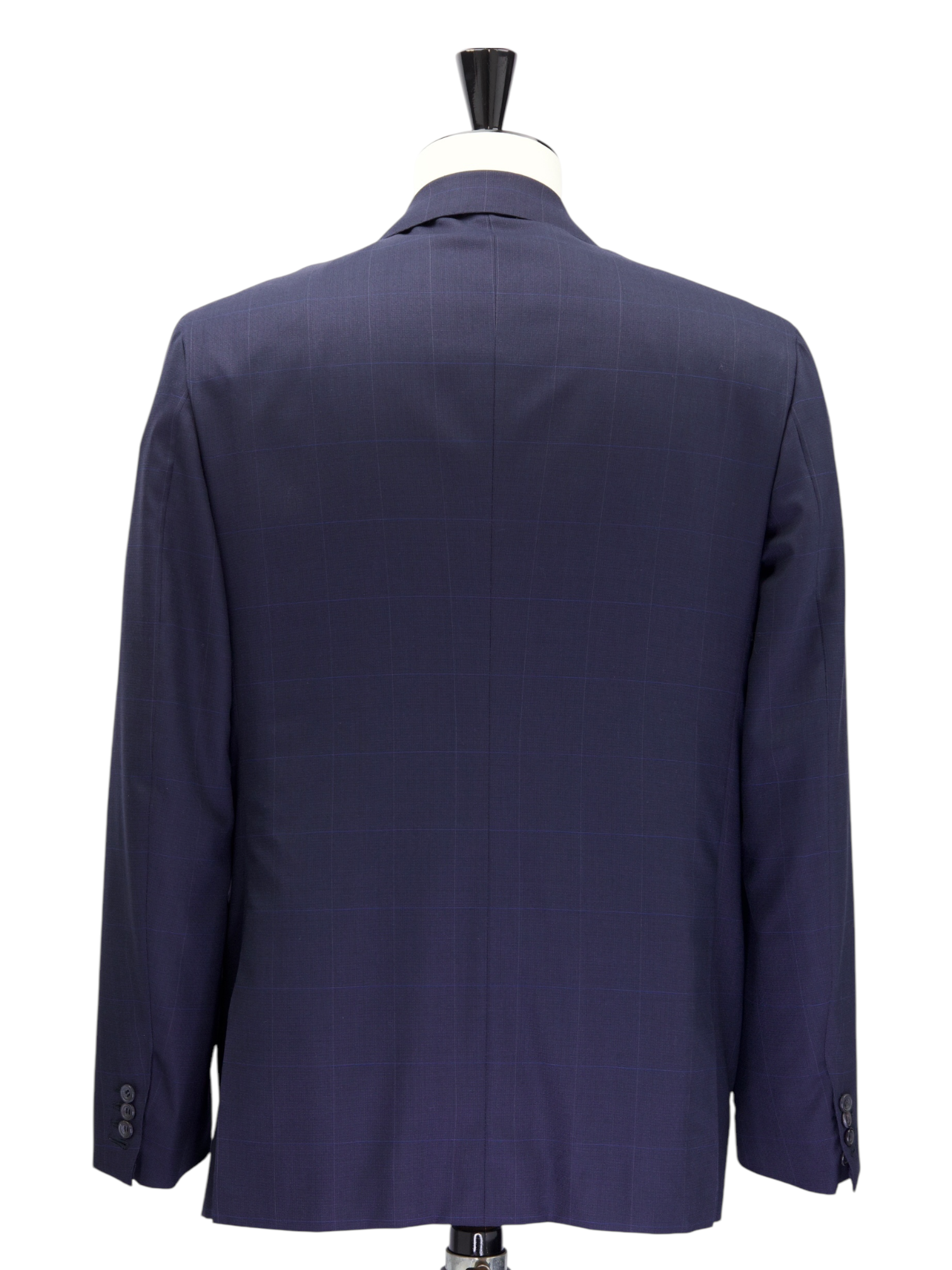 Kiton Navy Diamante Blue "Tessuto Esclusivo" Windowpane Suit + Extra Trousers