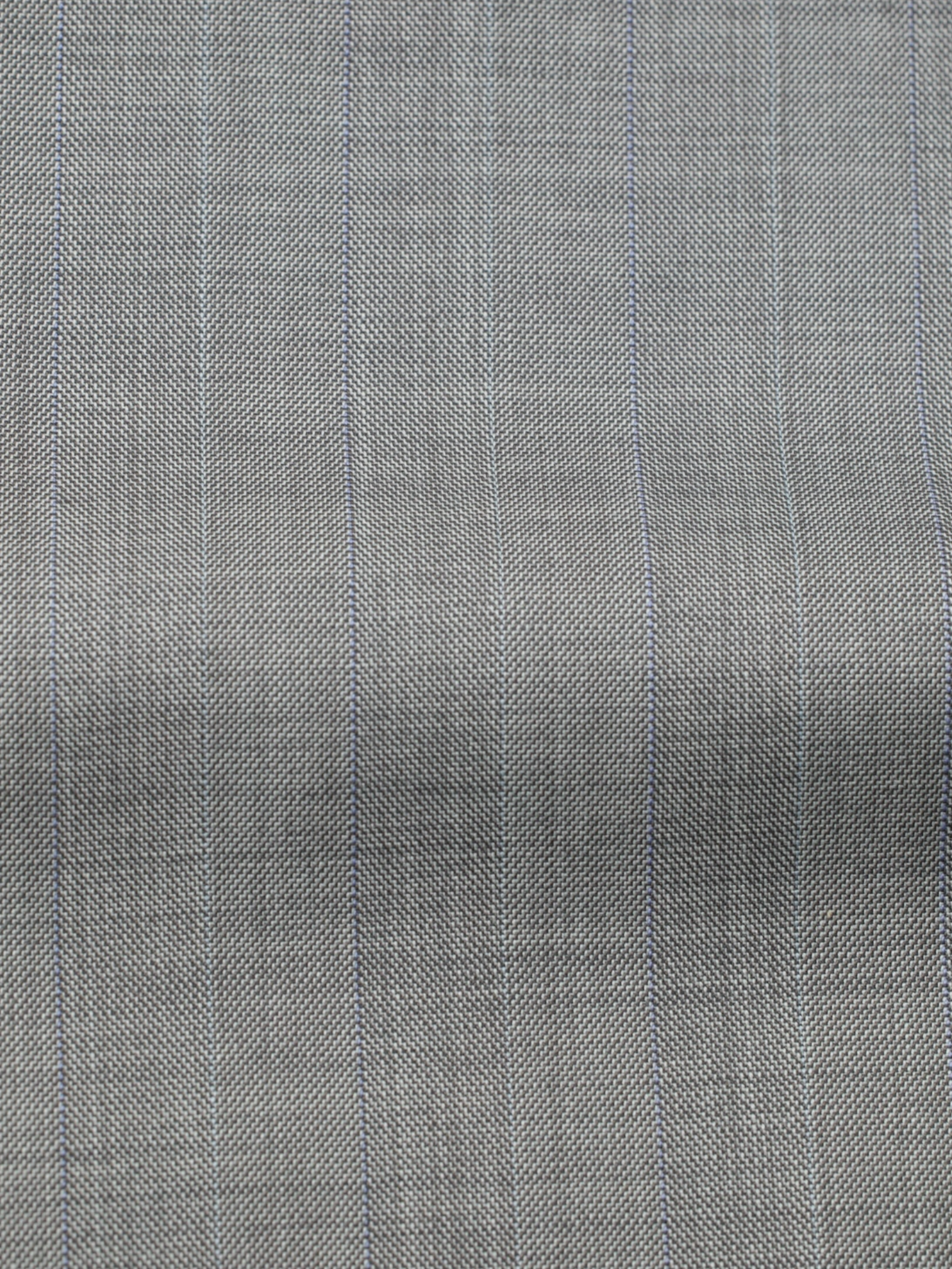 Brioni Light Grey & Light Blue Fine-Wool Pinstripe Lungo Suit