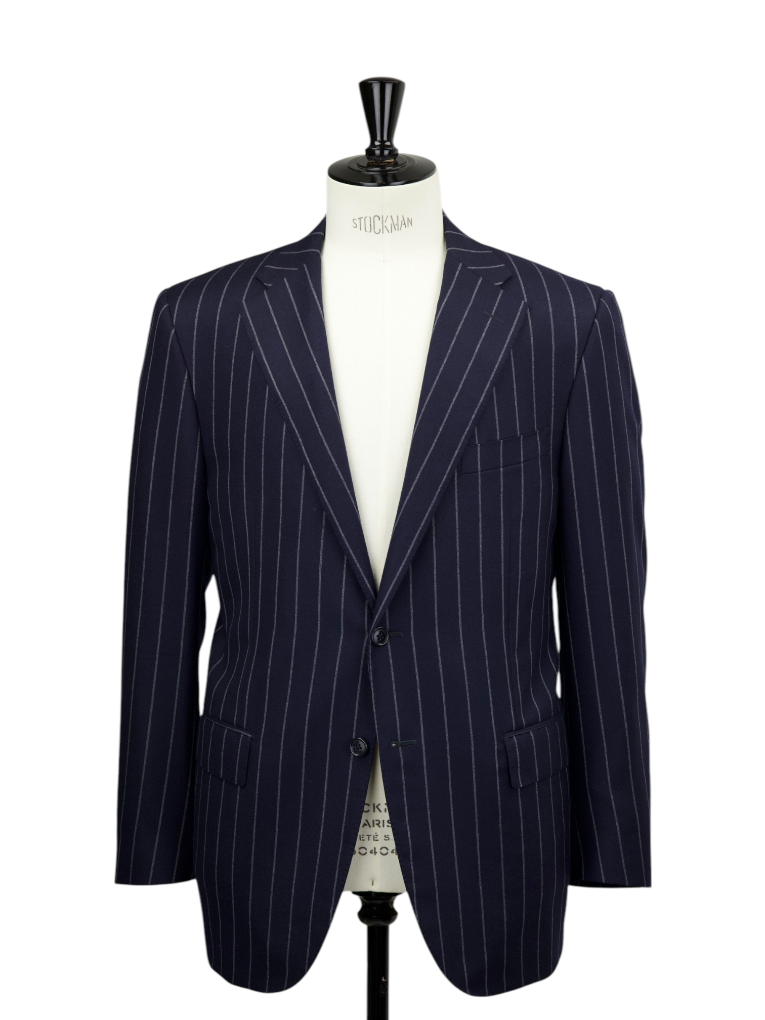 Corneliani Navy Super 120's Wool Flannel Chalkstripe Suit