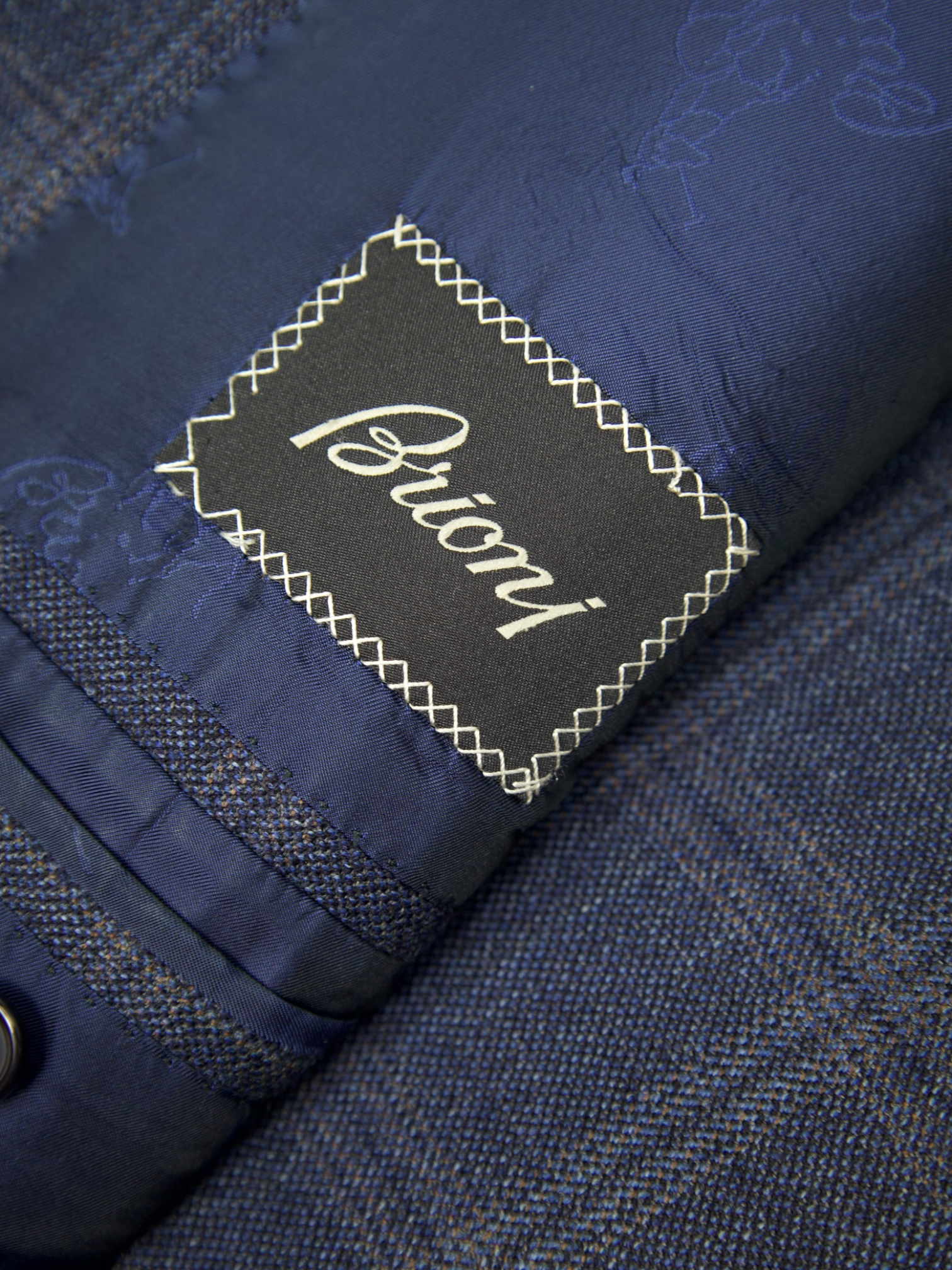 Brioni Blue Windowpane Parlamento Jacket