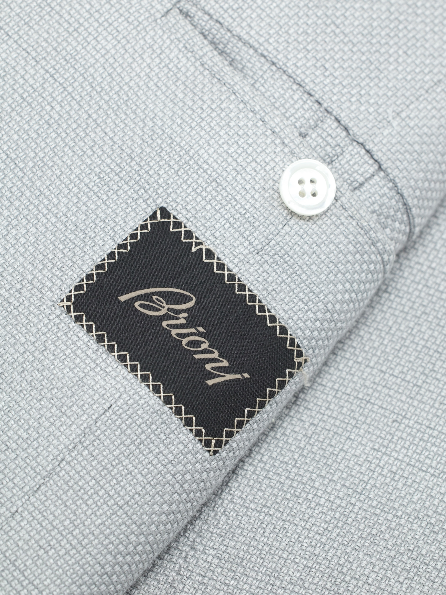 Brioni Light Grey Silk & Wool Hopsack Plume Jacket