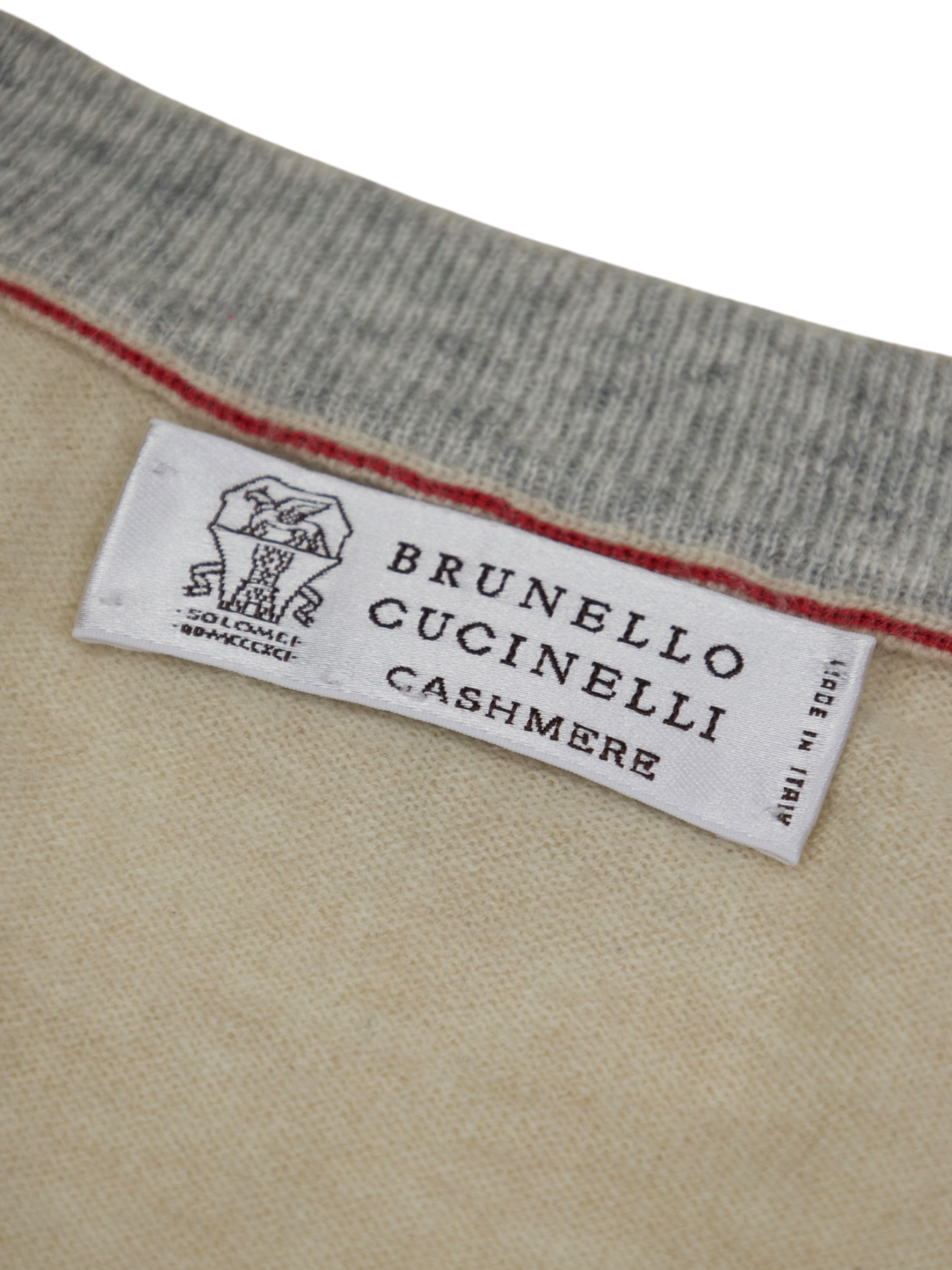 Brunello Cucinelli Light Brown Pure Cashmere V-Neck