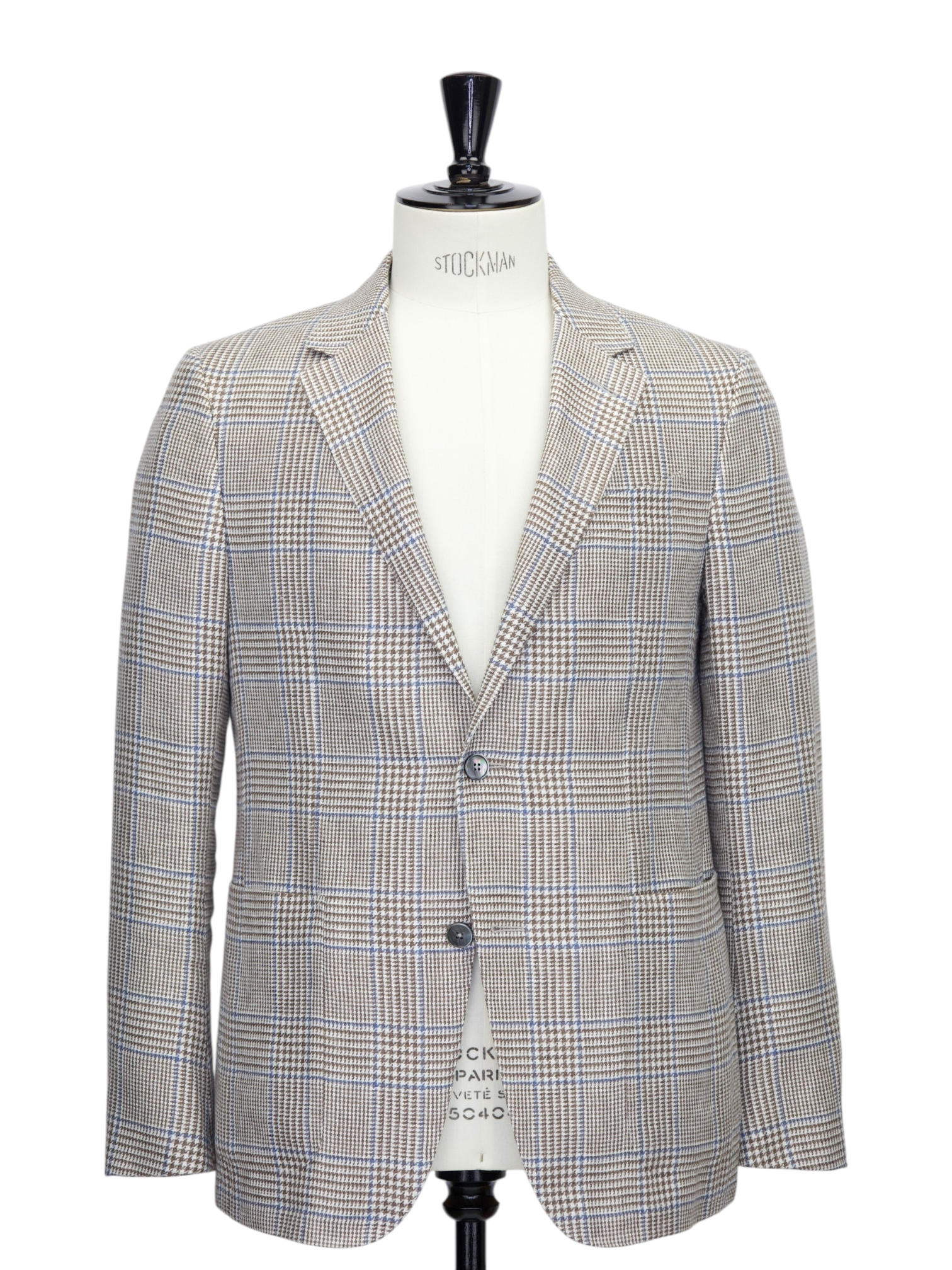 Ermenegildo Zegna Light Brown Linen, Wool & Silk Prince of Wales Jacket