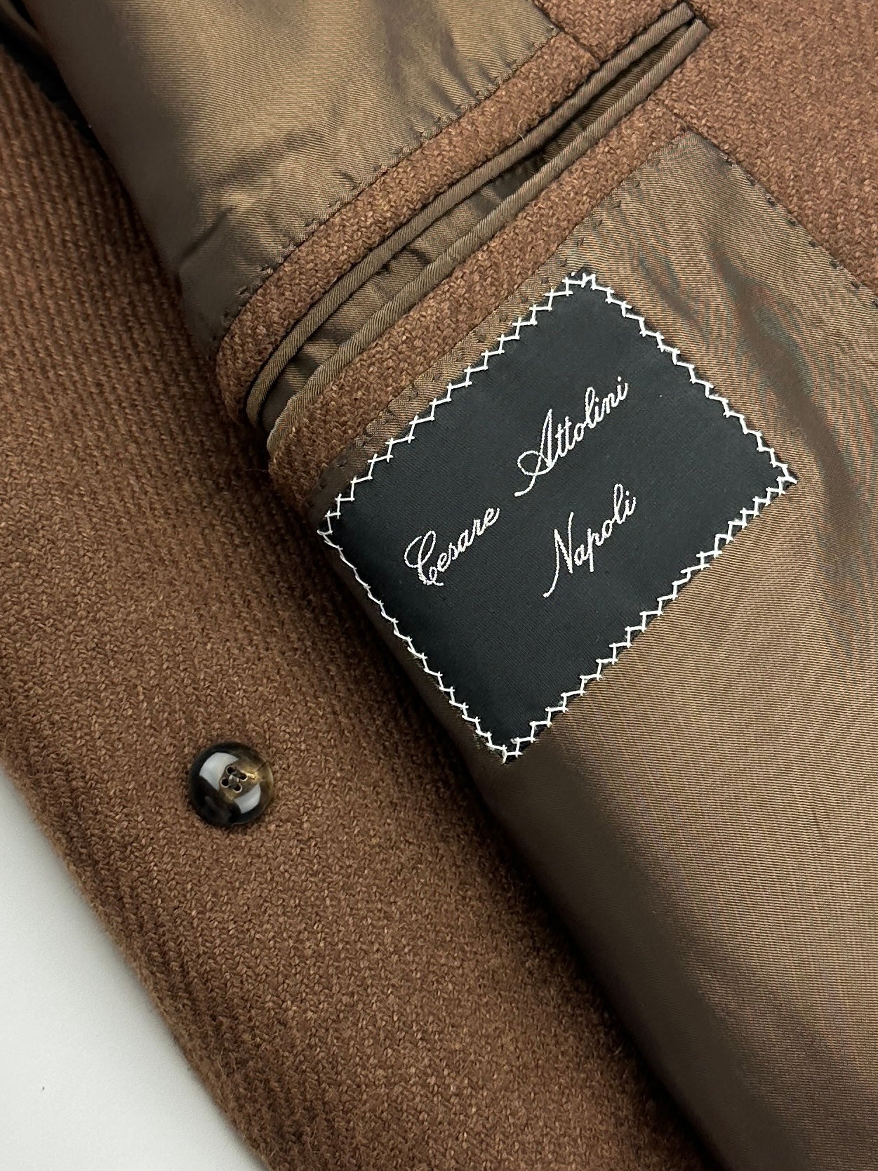 Cesare Attolini Brown Wool & Cashmere Overcoat
