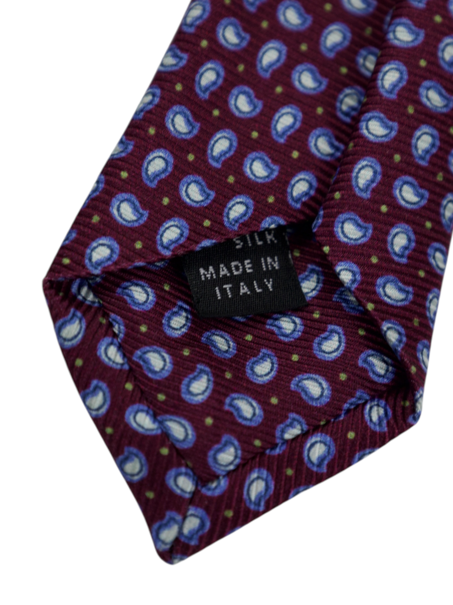 Luigi Borrelli Wine Red 3-Fold Paisley Silk Tie