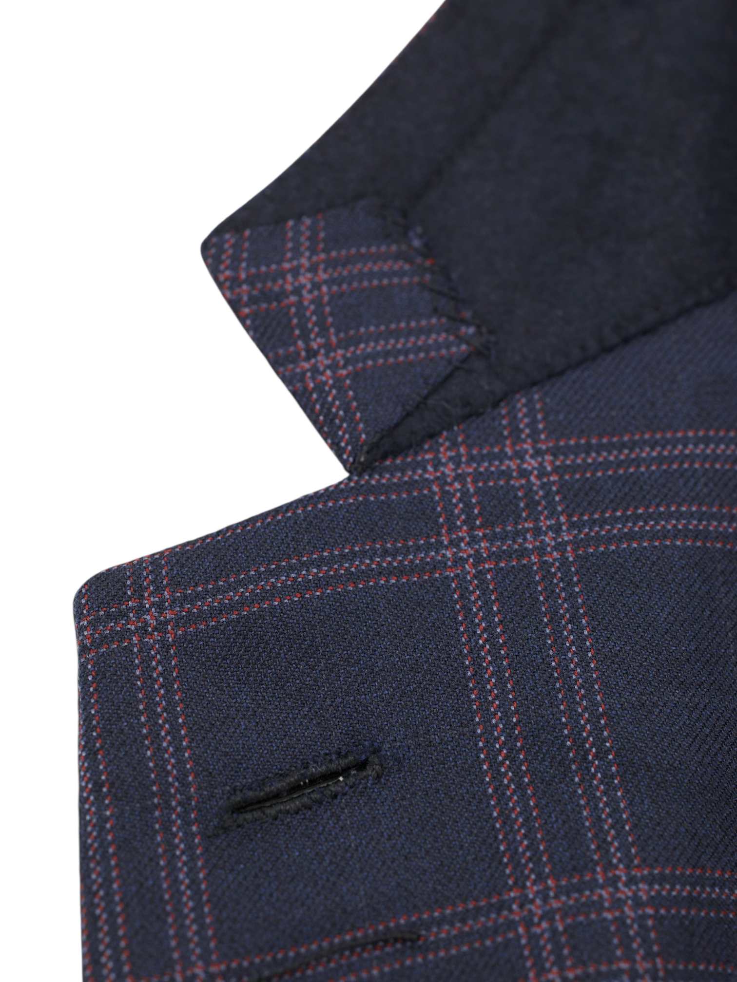 Brioni Navy & Red Silk & Wool Windowpane Nomentano Jacket