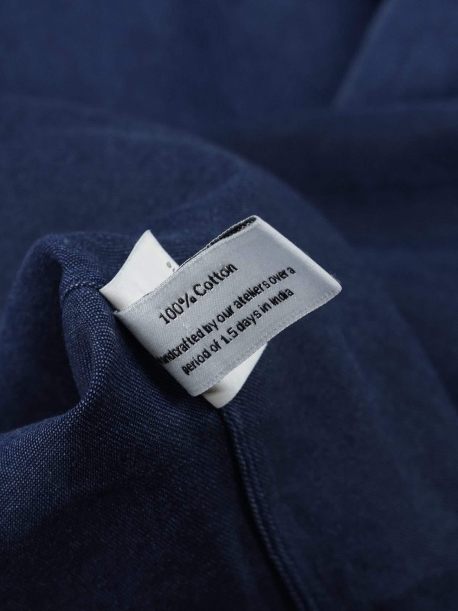 100 Hands Dark Blue Soft Cotton-Denim Twill Shirt