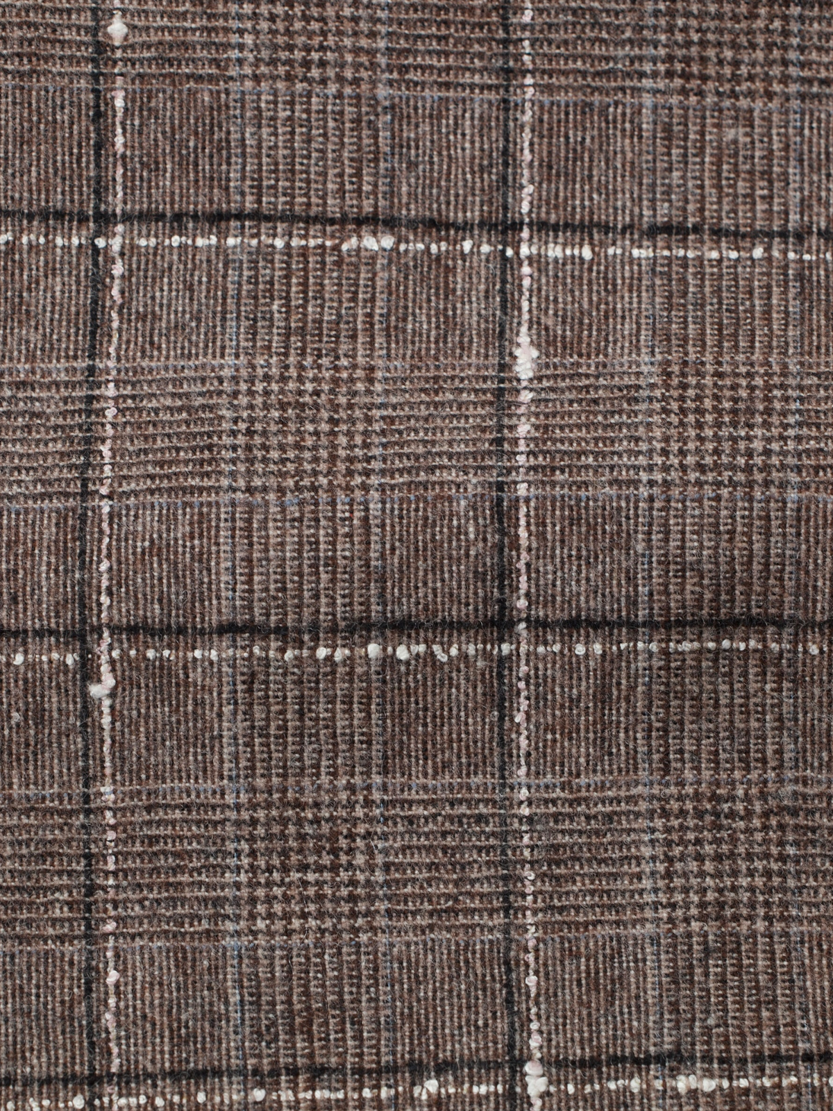 Etro Milano Brown & White Checkered Bouclé Suit