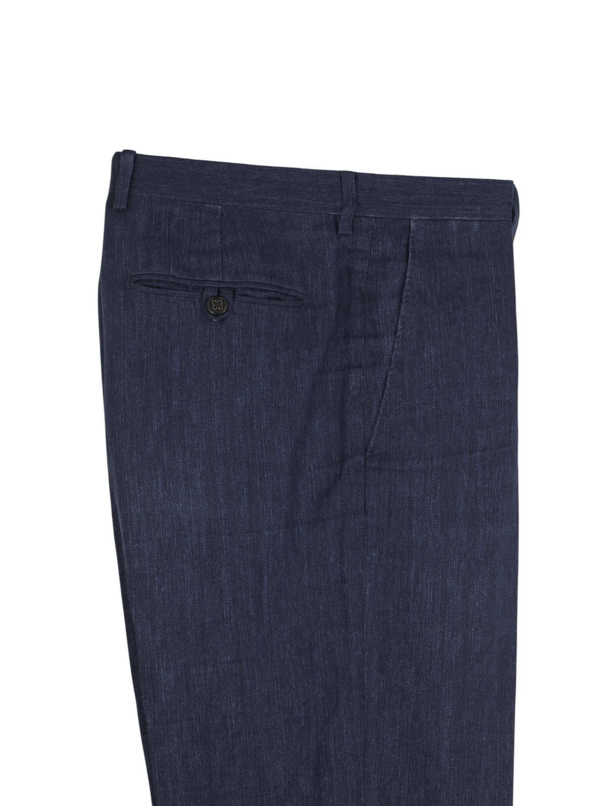 Etro Milano Denim Blue Pure Linen Herringbone Suit