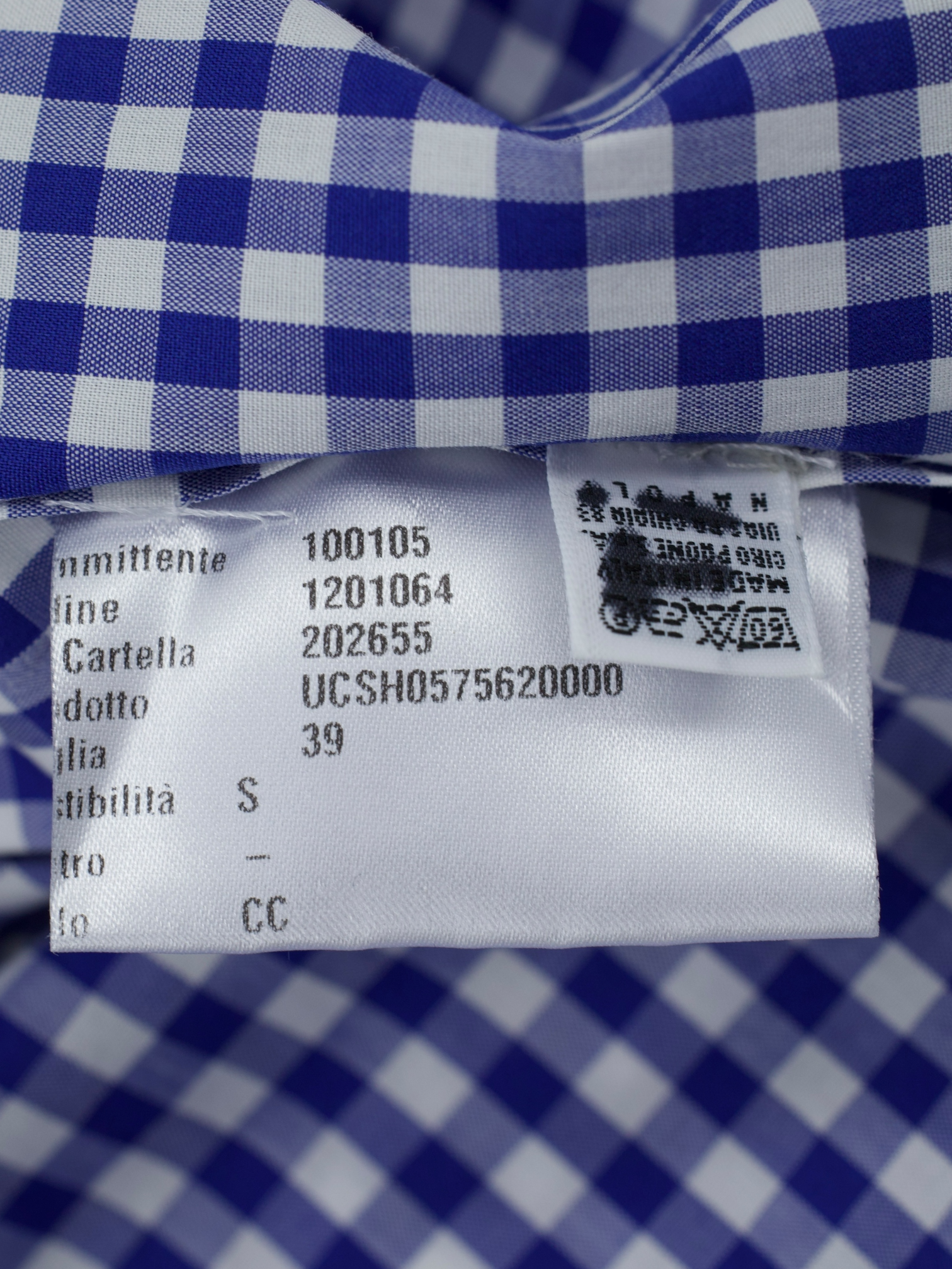 Kiton Blue & White Cotton Gingham Check Shirt