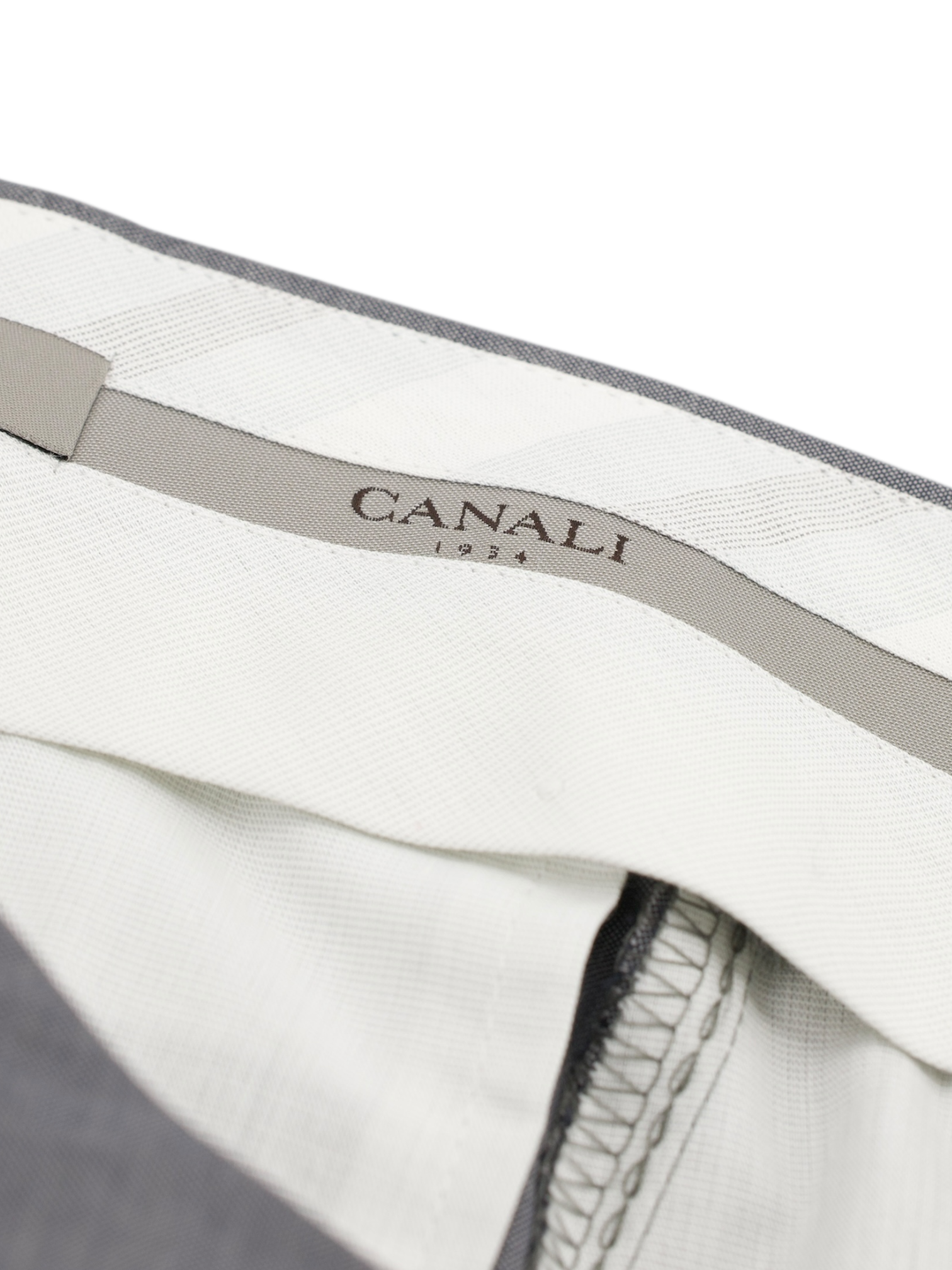 Canali Grey Travel Wool Pinpoint Trousers