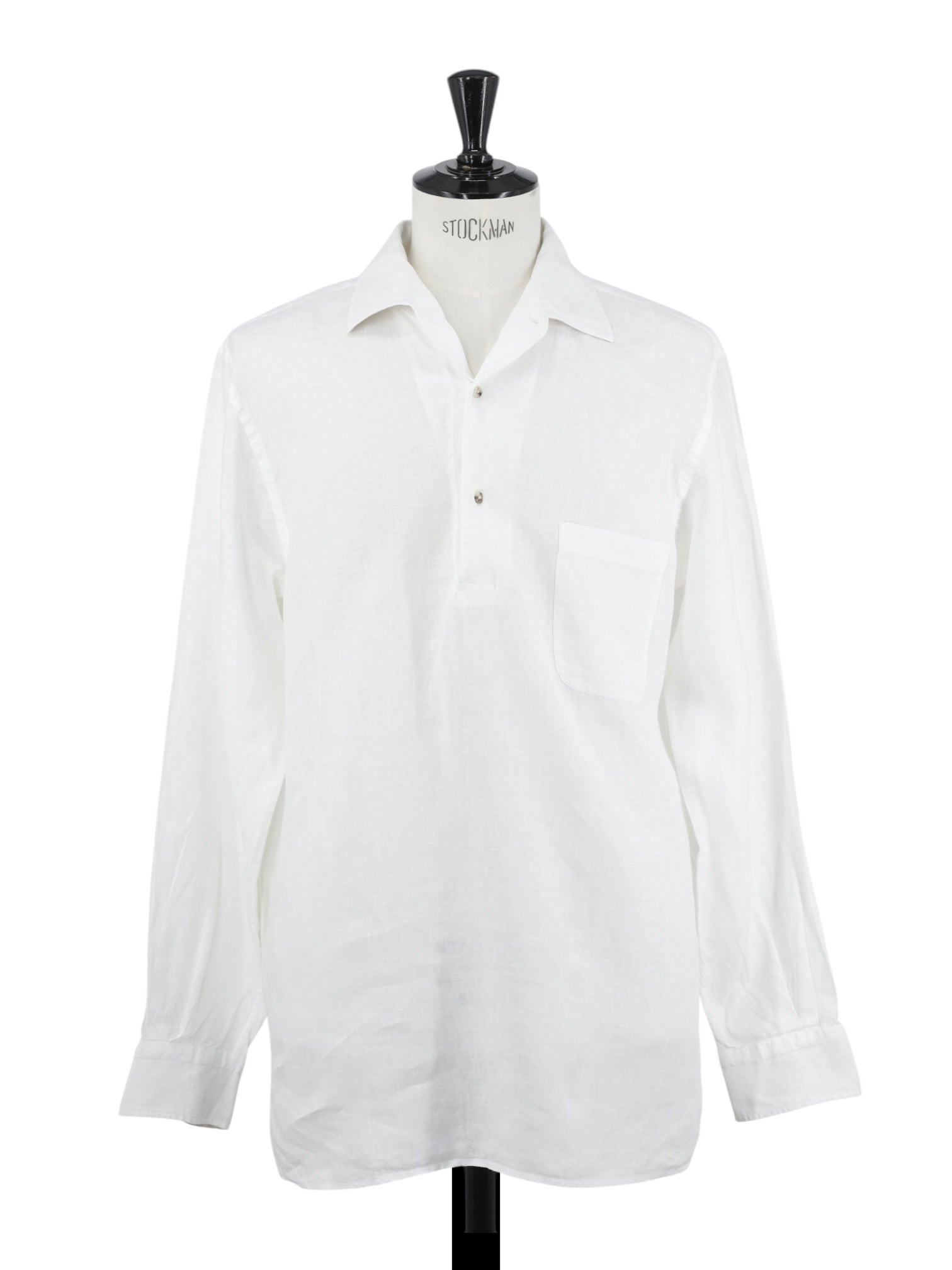 Loro Piana White Pure Linen Pop-Over André Shirt