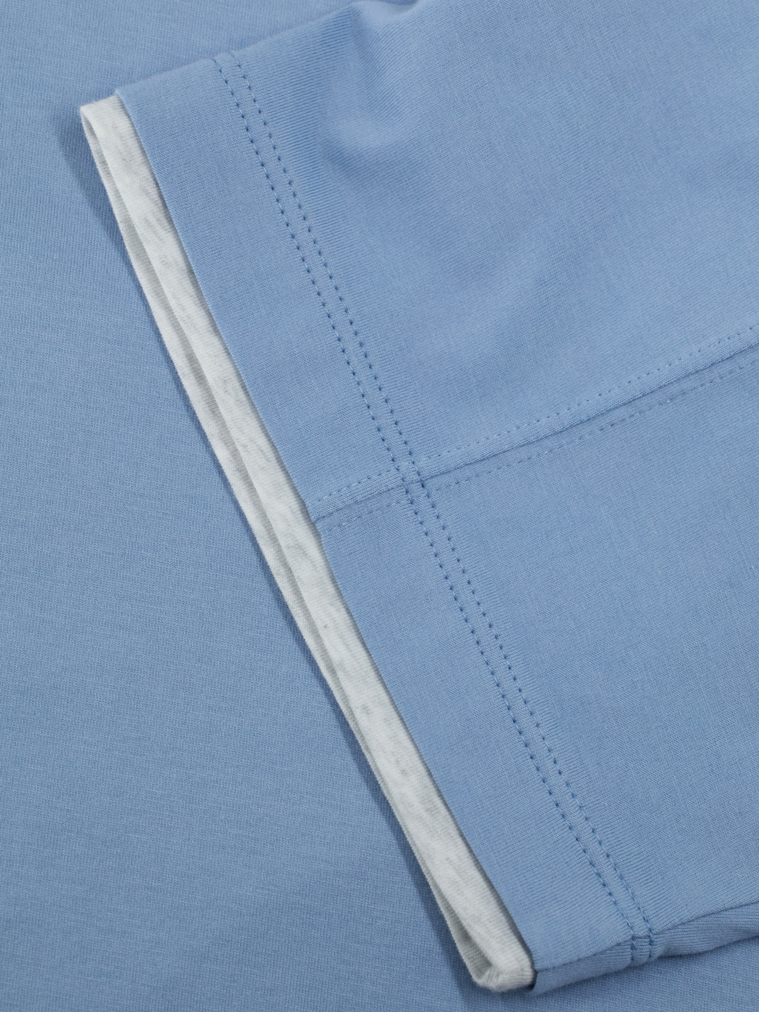 Brunello Cucinelli Light Blue & White Cotton Faux-Layering T-Shirt
