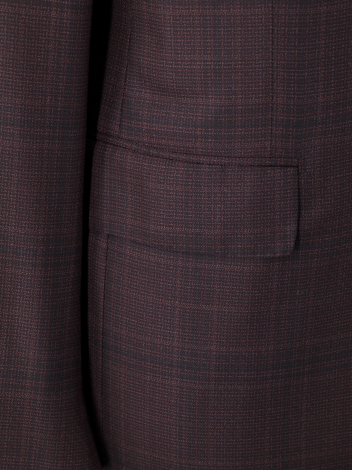 Ermenegildo Zegna Couture Burgundy "Centoventimila" Wool Checkered Jacket