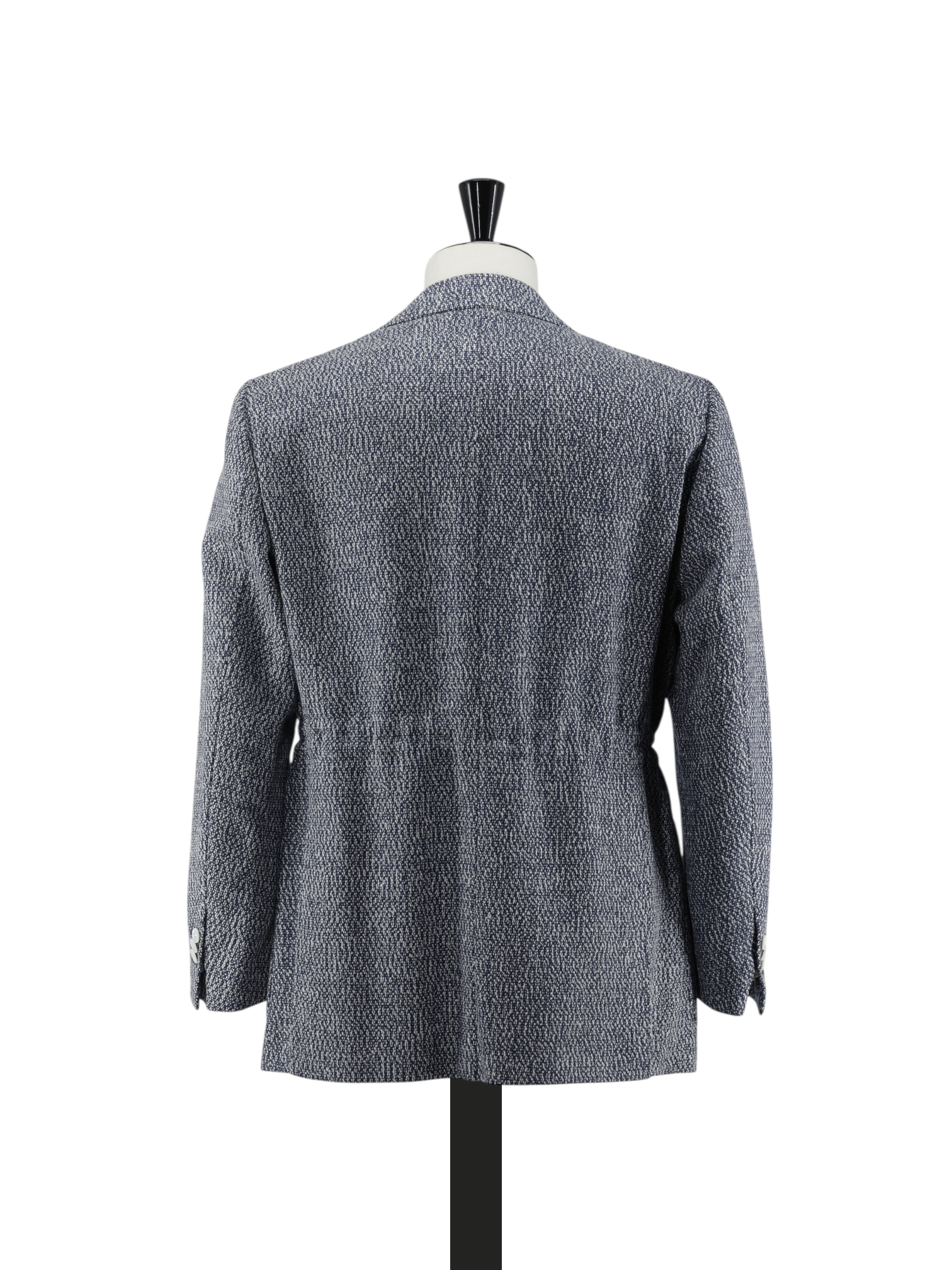 Cesare Attolini Dark Blue & White Wool-Stretch Bouclé Jacket