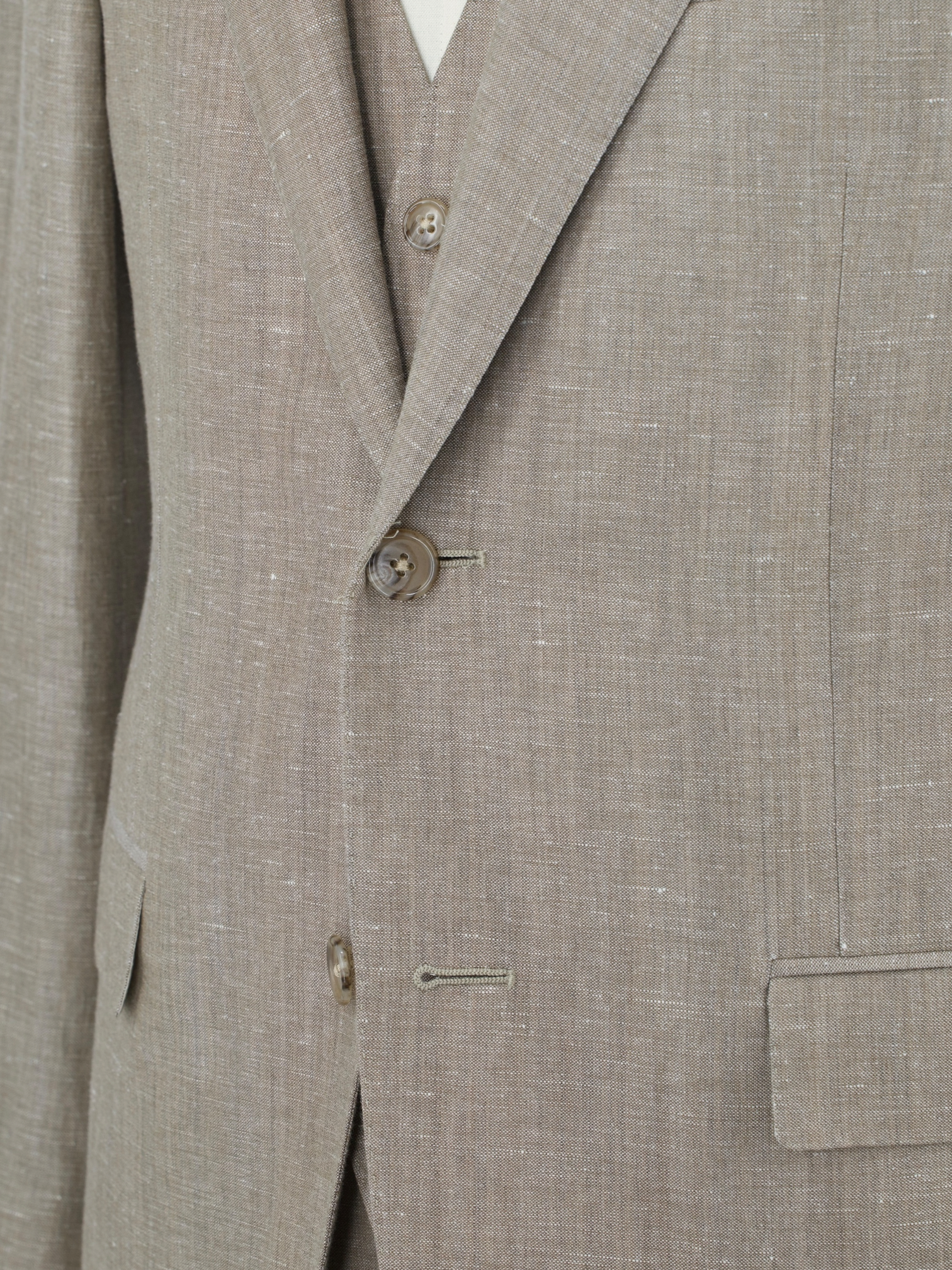 Corneliani Sand 3-Piece Wool & Linen Melange Wedding Suit